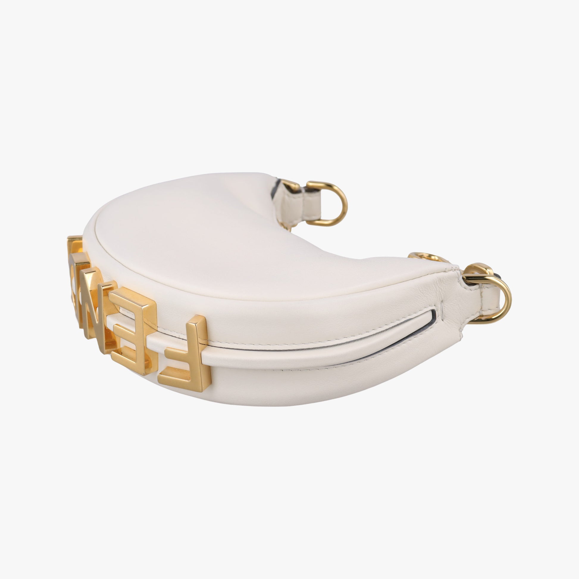 Nano Fendigraphy White Leather 7AS089 7AS089 A5DY 229.0189ナノ フェンディグラフィー ホワイト レザー 7AS089 7AS089 A5DY 229.0189