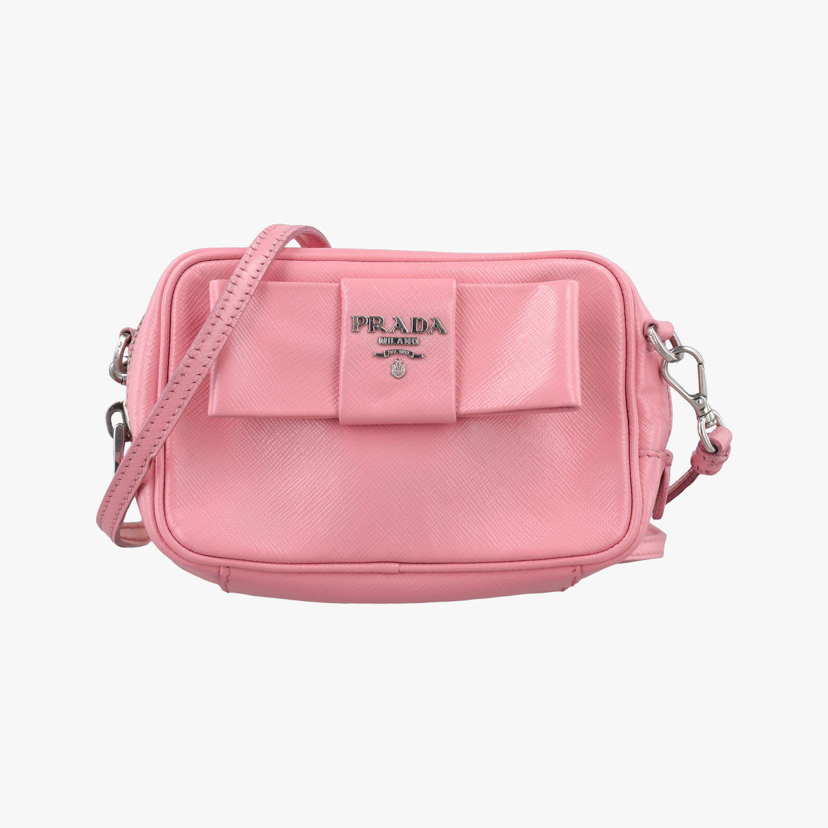 Ribbon Camera Pink Saffiano leather 1N1674 42 Iリボンカメラ ピンク サフィアーノレザー 1N1674 42 I