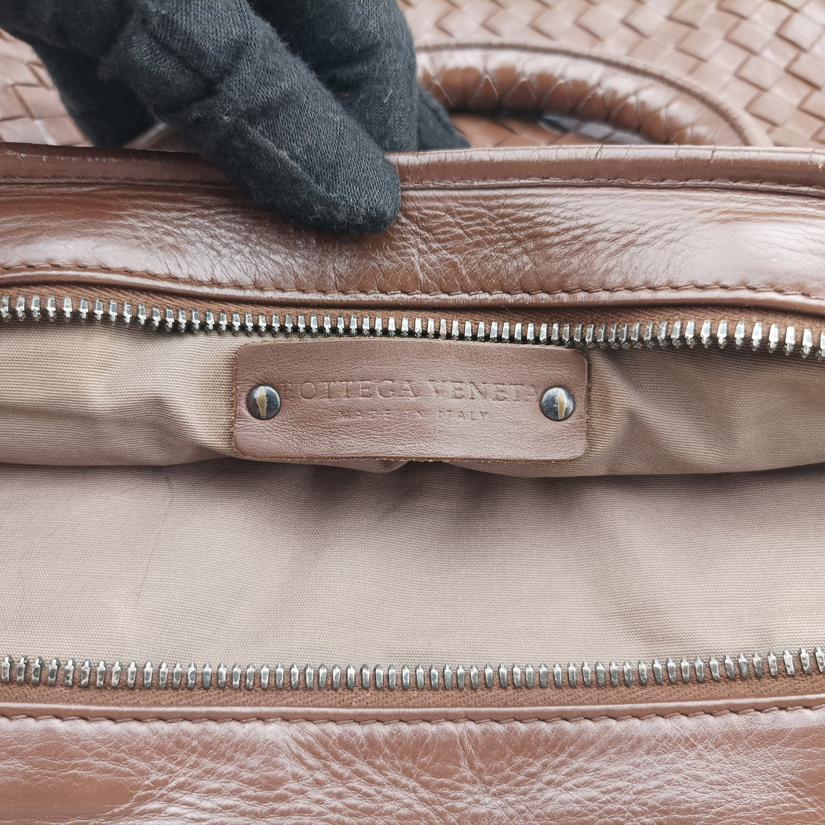 Intrecciato Brown lambskin B01135528Vイントレチャート ブラウン ラムスキン B01135528V
