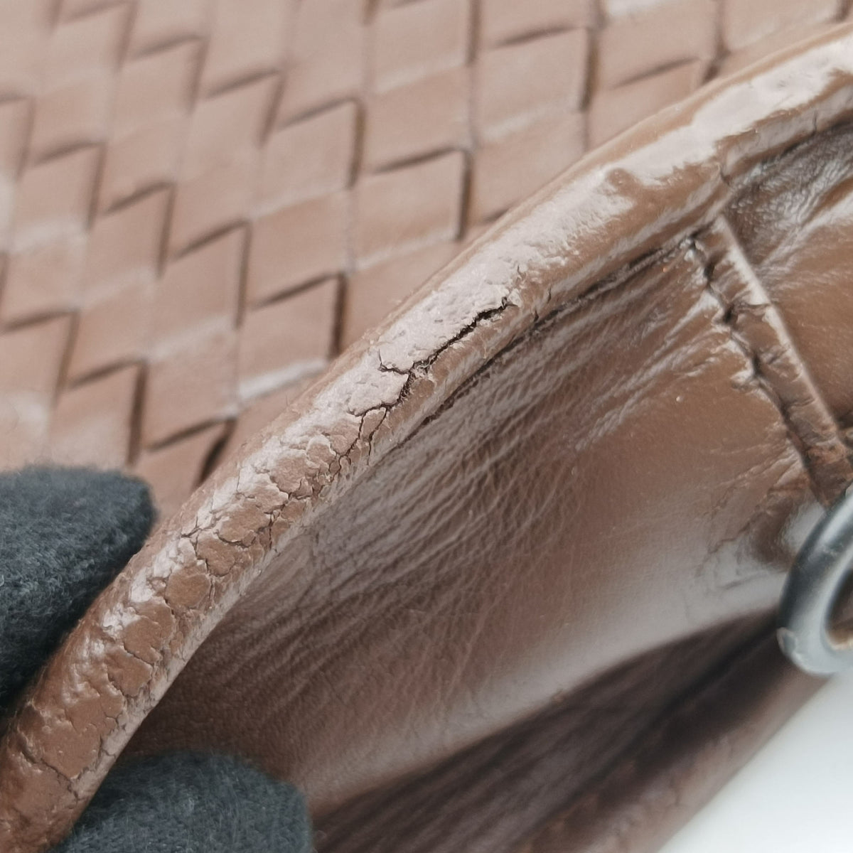 Intrecciato Brown lambskin B01135528Vイントレチャート ブラウン ラムスキン B01135528V