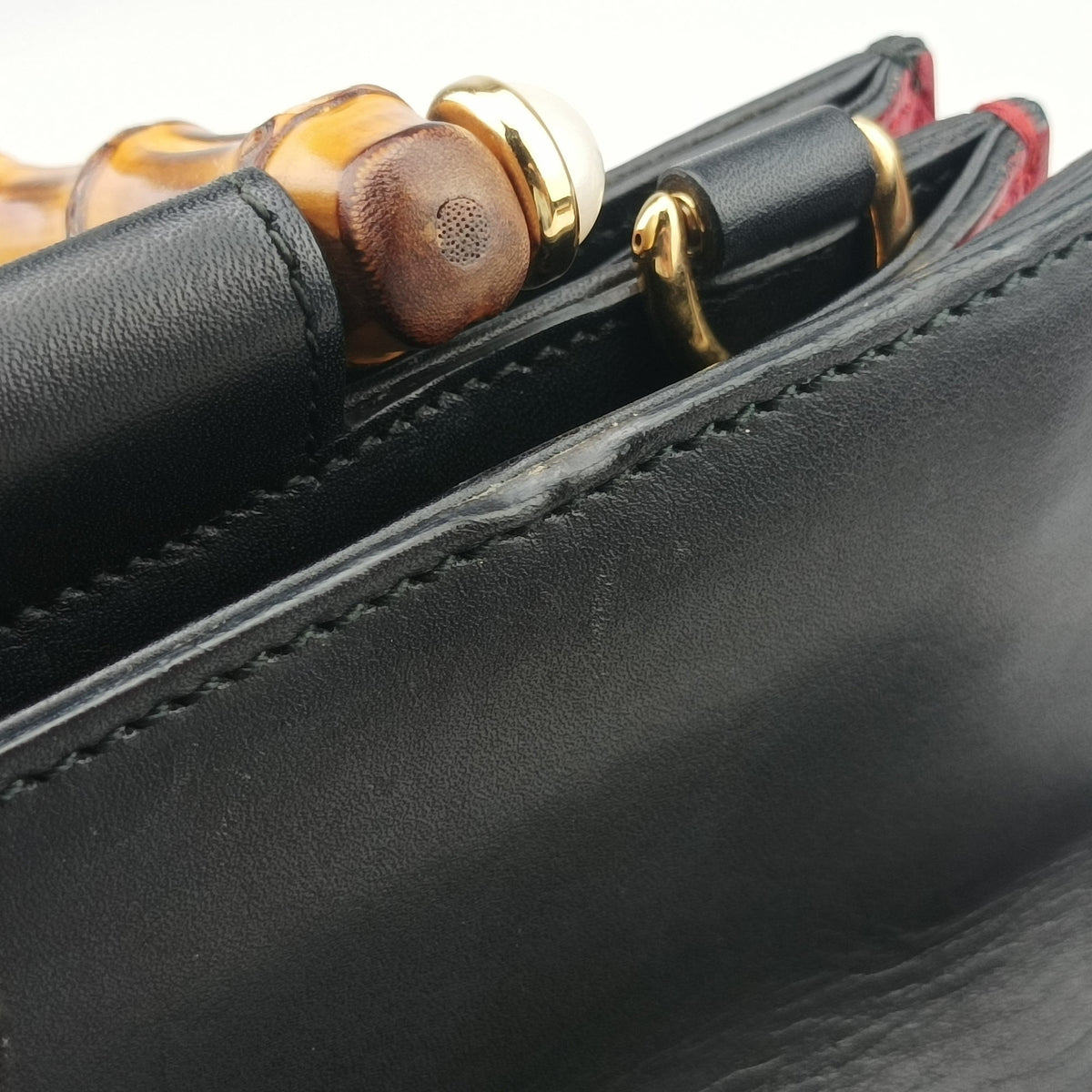Bamboo Web Nymphaea Black Leather 459076 E021144074ニムフェア バンブー ウェブ ブラック レザー 459076 E021144074
