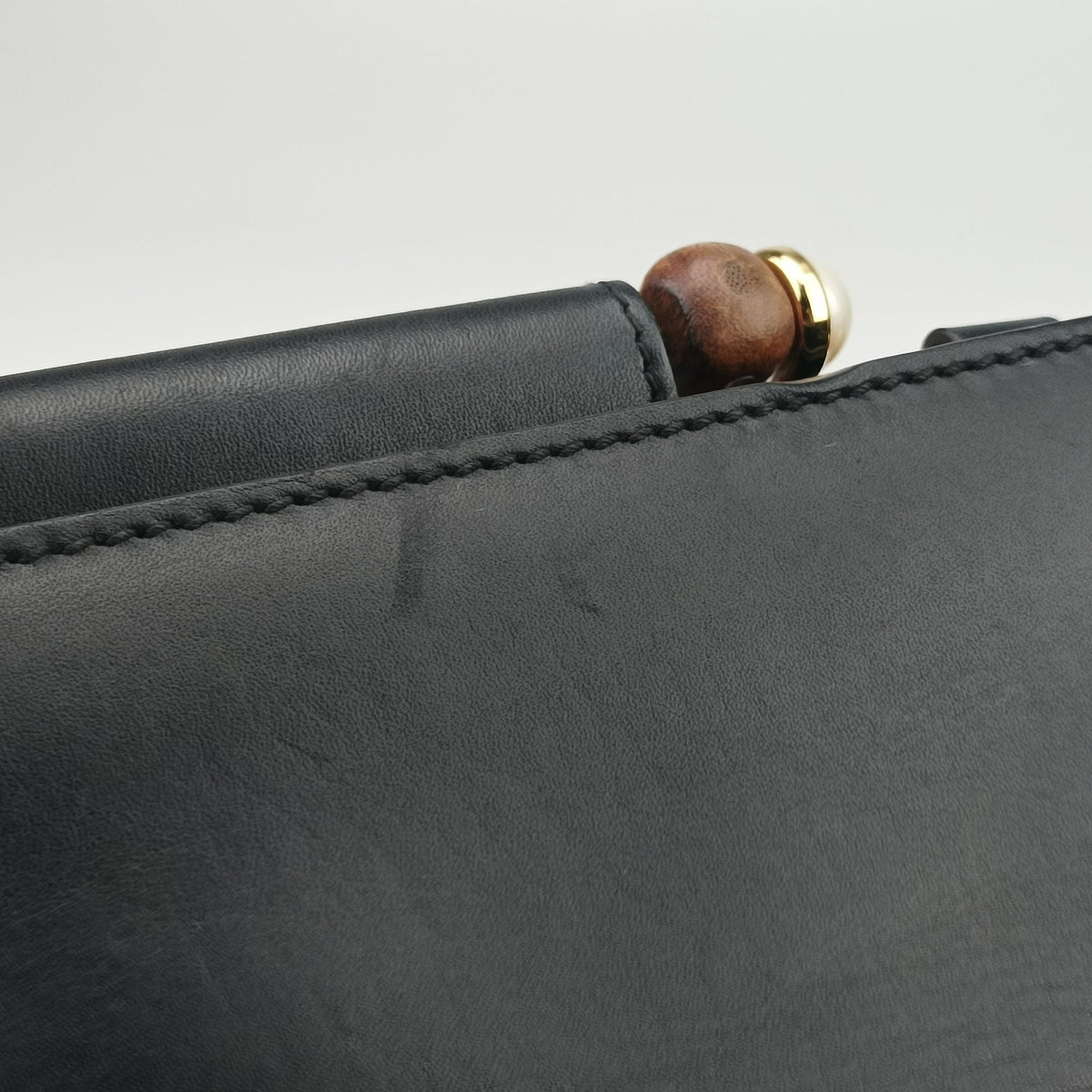 Bamboo Web Nymphaea Black Leather 459076 E021144074ニムフェア バンブー ウェブ ブラック レザー 459076 E021144074