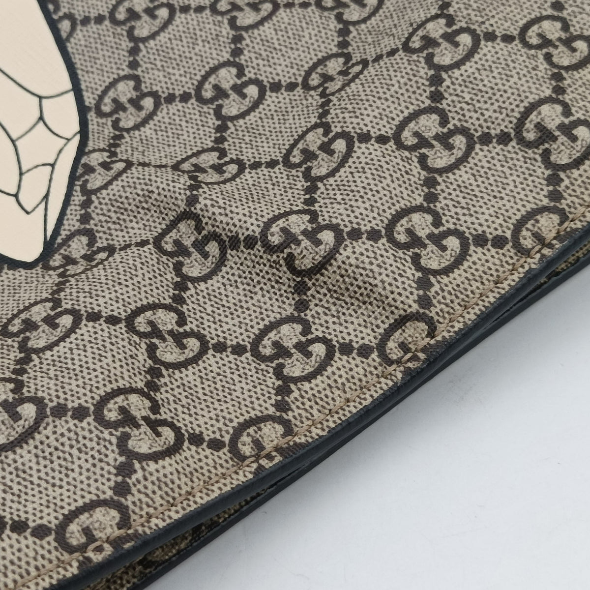 GG Supreme Bee beige×black PVC coated canvas×Leather 450950 G020712977GGスプリーム ビー ベージュ×ブラック PVCコーティングキャンバス×レザー 450950 G020712977