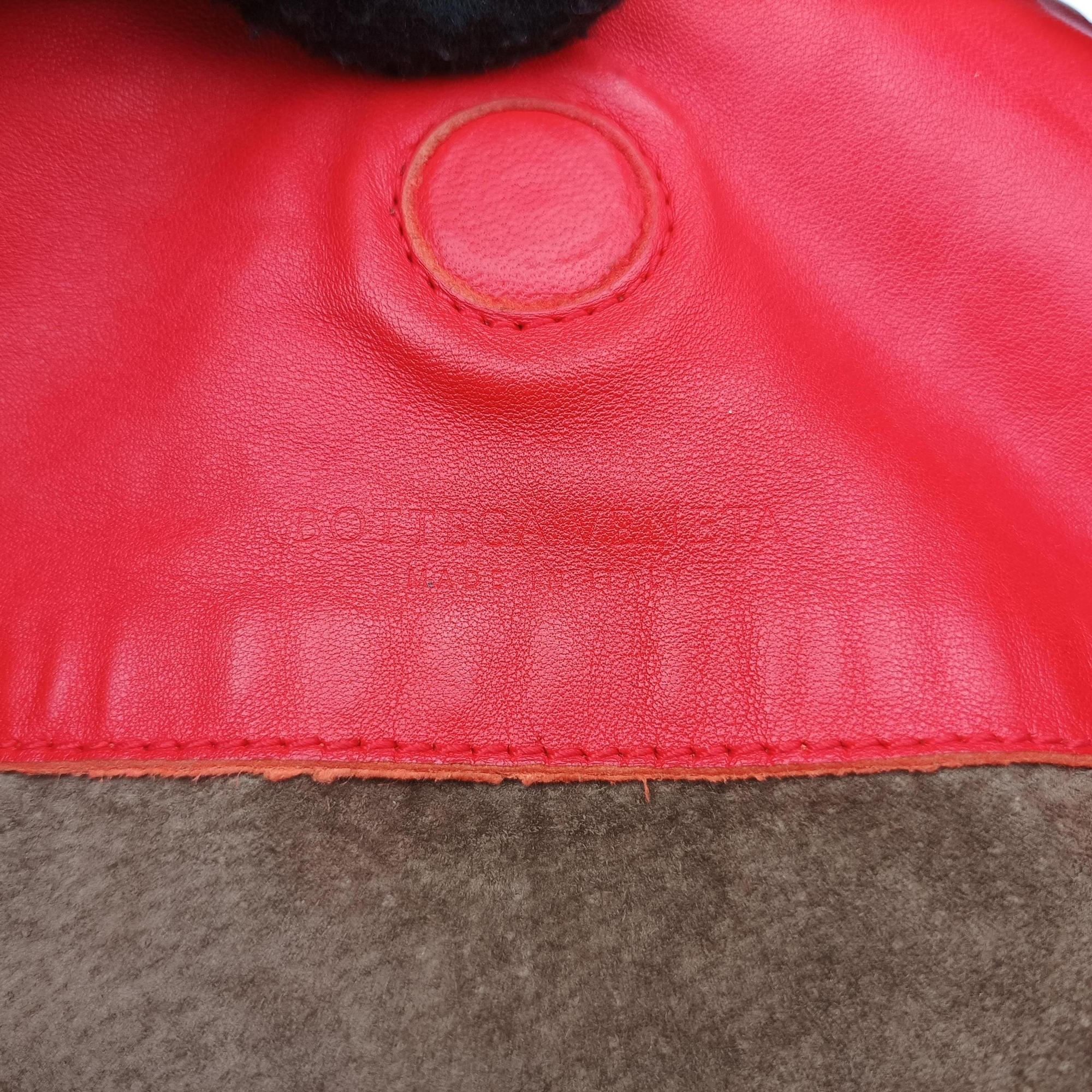 CAMPANA Intrecciato Red lambskin B00106913Mカンパーナ イントレチャート レッド ラムスキン B00106913M