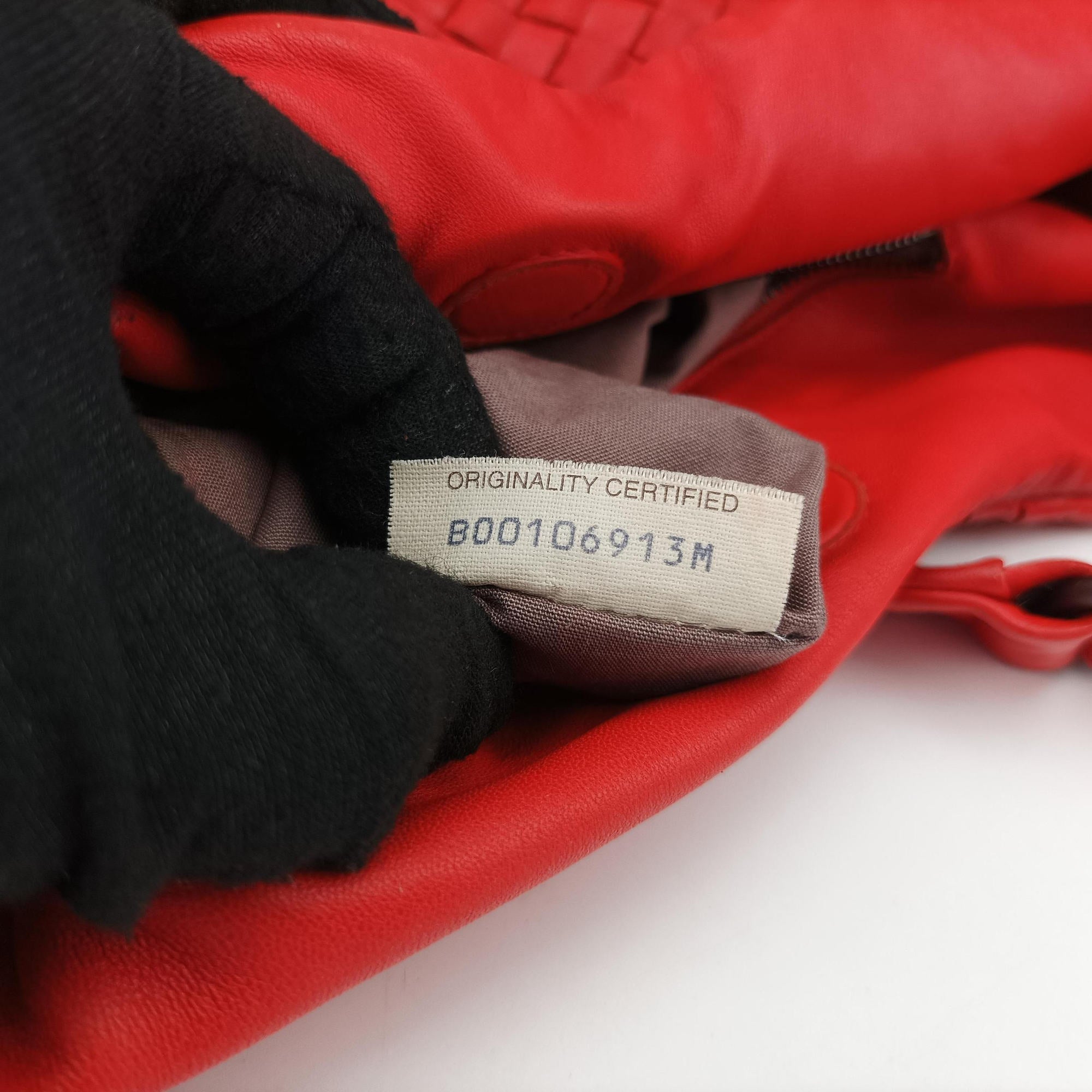 CAMPANA Intrecciato Red lambskin B00106913Mカンパーナ イントレチャート レッド ラムスキン B00106913M