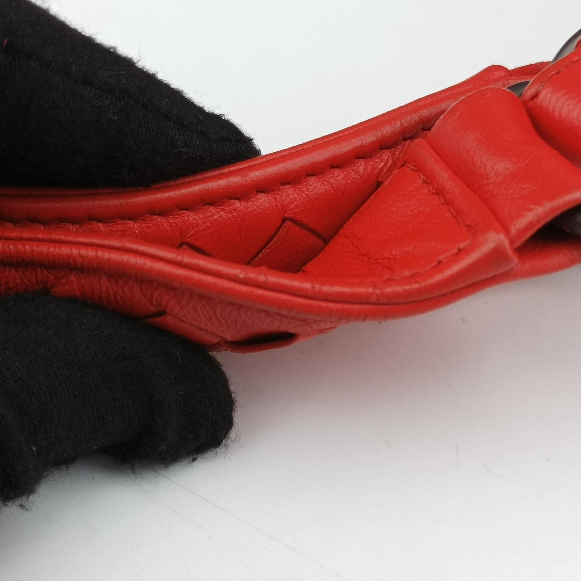 CAMPANA Intrecciato Red lambskin B00106913Mカンパーナ イントレチャート レッド ラムスキン B00106913M