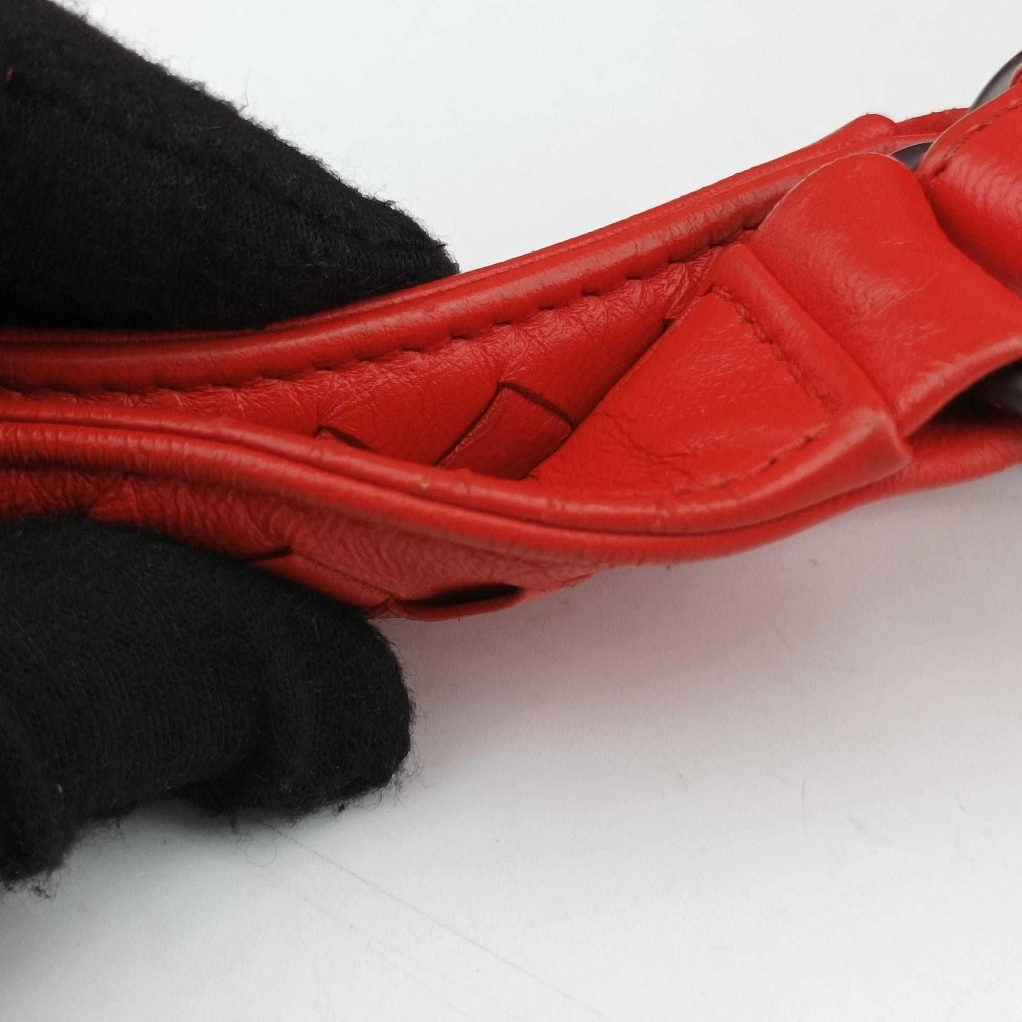 CAMPANA Intrecciato Red lambskin B00106913Mカンパーナ イントレチャート レッド ラムスキン B00106913M