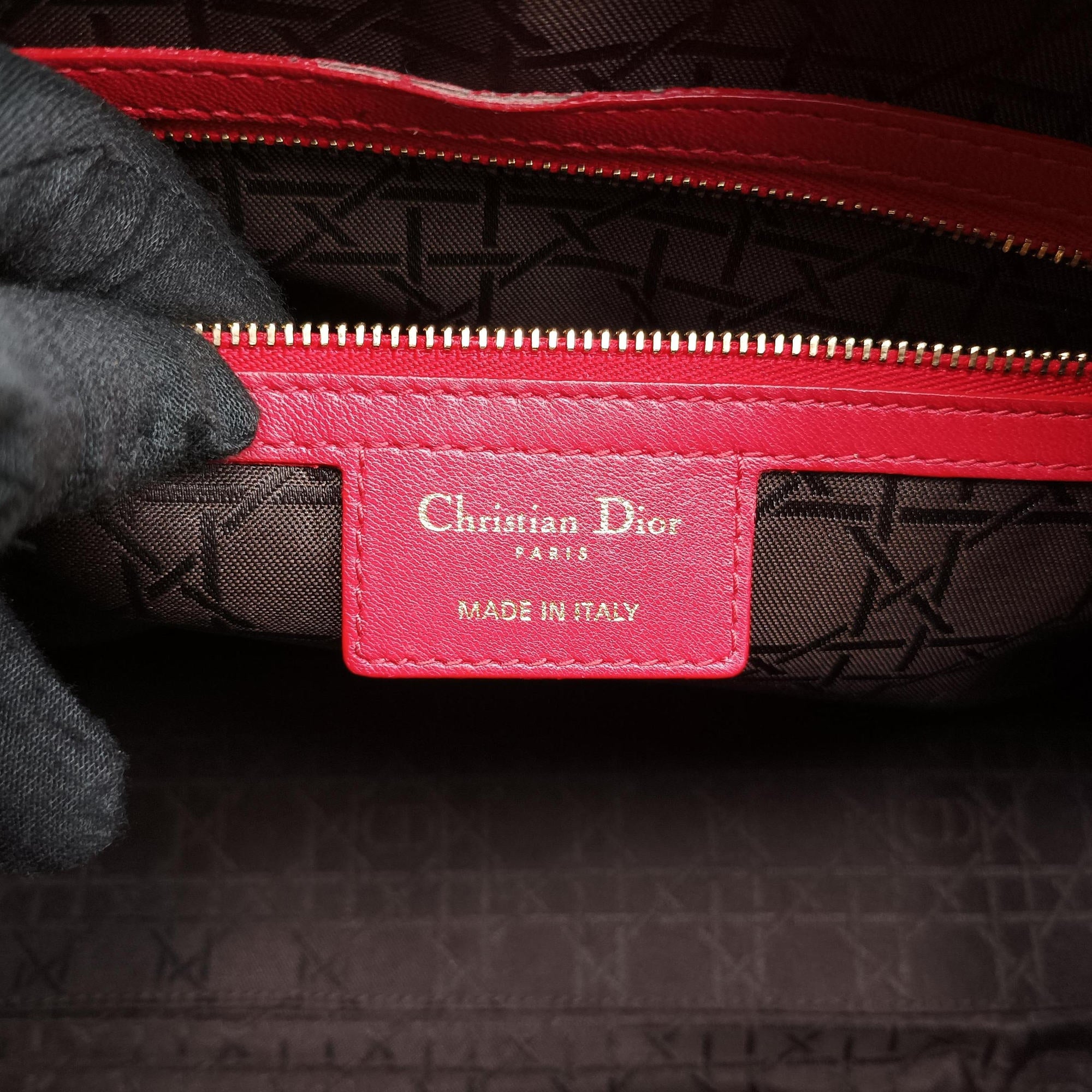 Lady Dior Red lambskin 15-BO-0143レディディオール レッド ラムスキン 15-BO-0143
