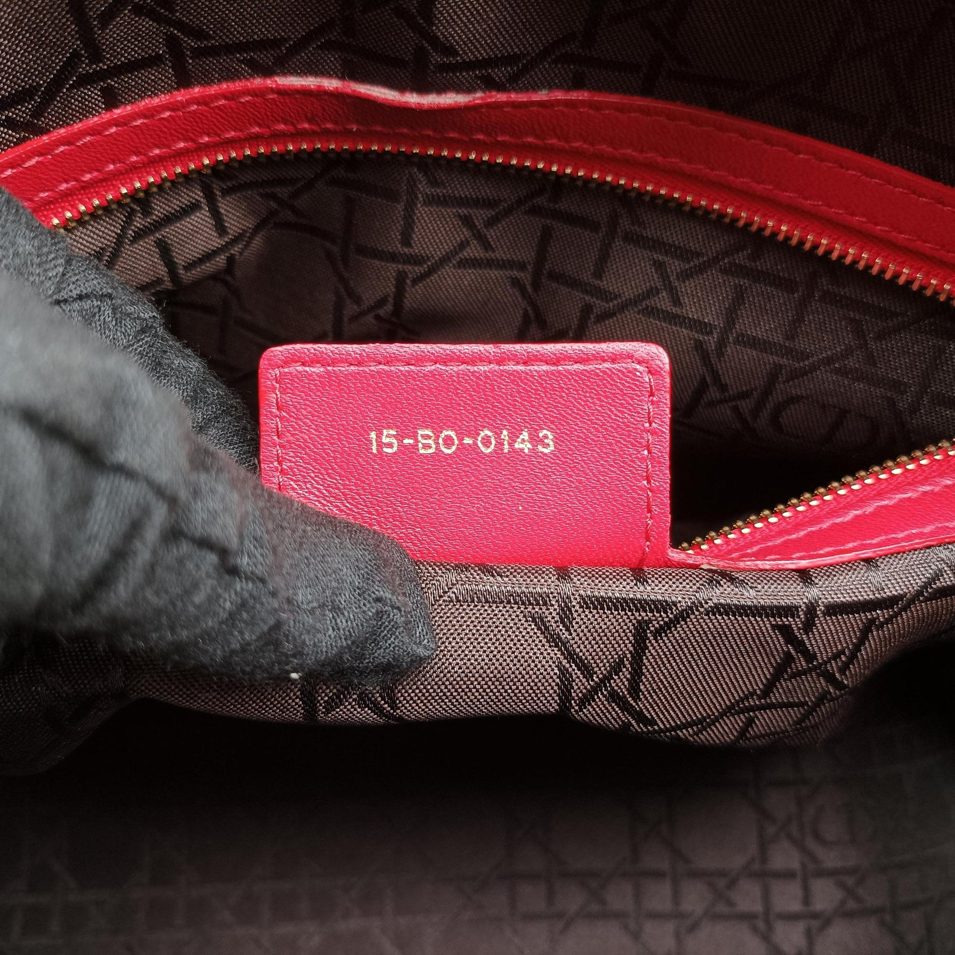 Lady Dior Red lambskin 15-BO-0143レディディオール レッド ラムスキン 15-BO-0143