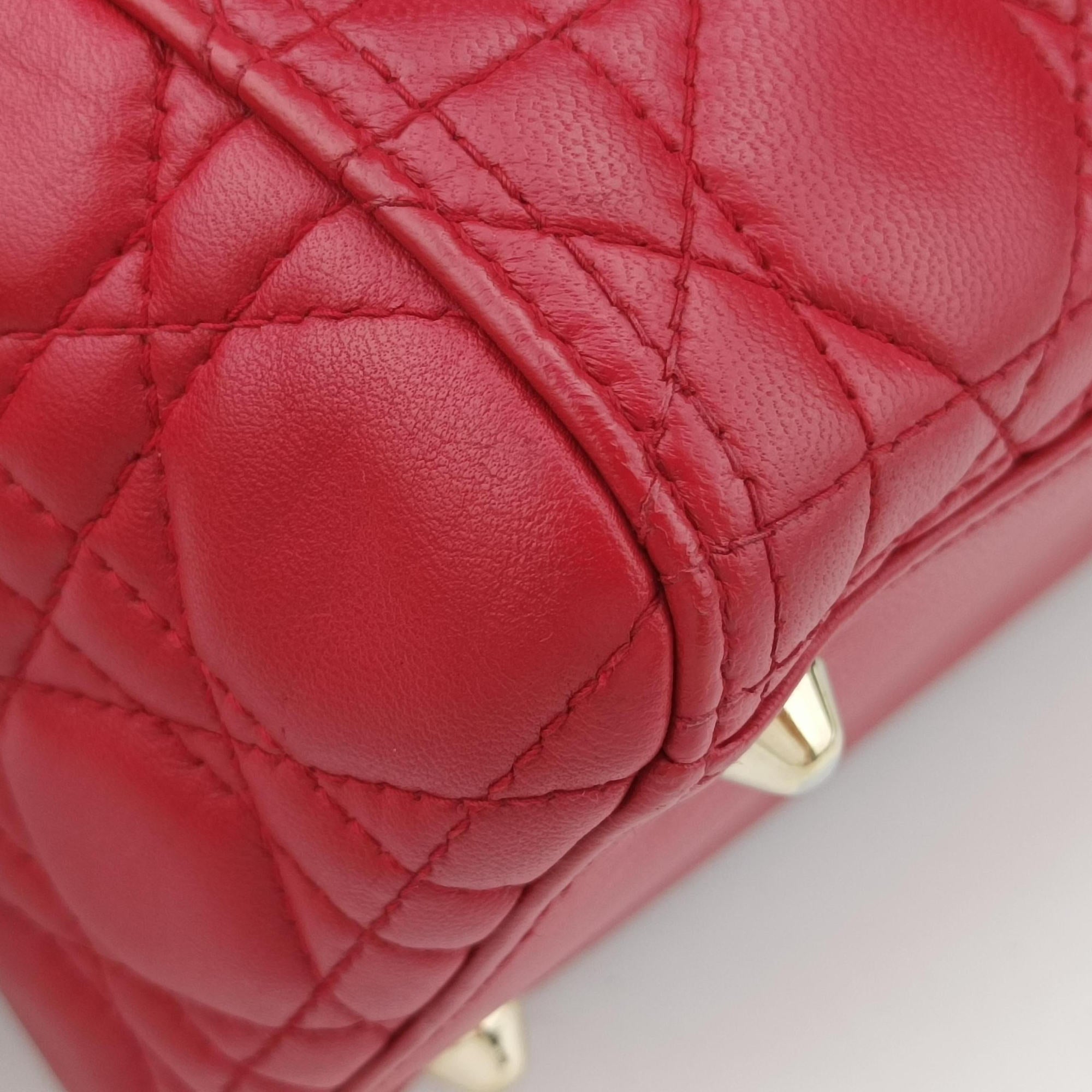 Lady Dior Red lambskin 15-BO-0143レディディオール レッド ラムスキン 15-BO-0143