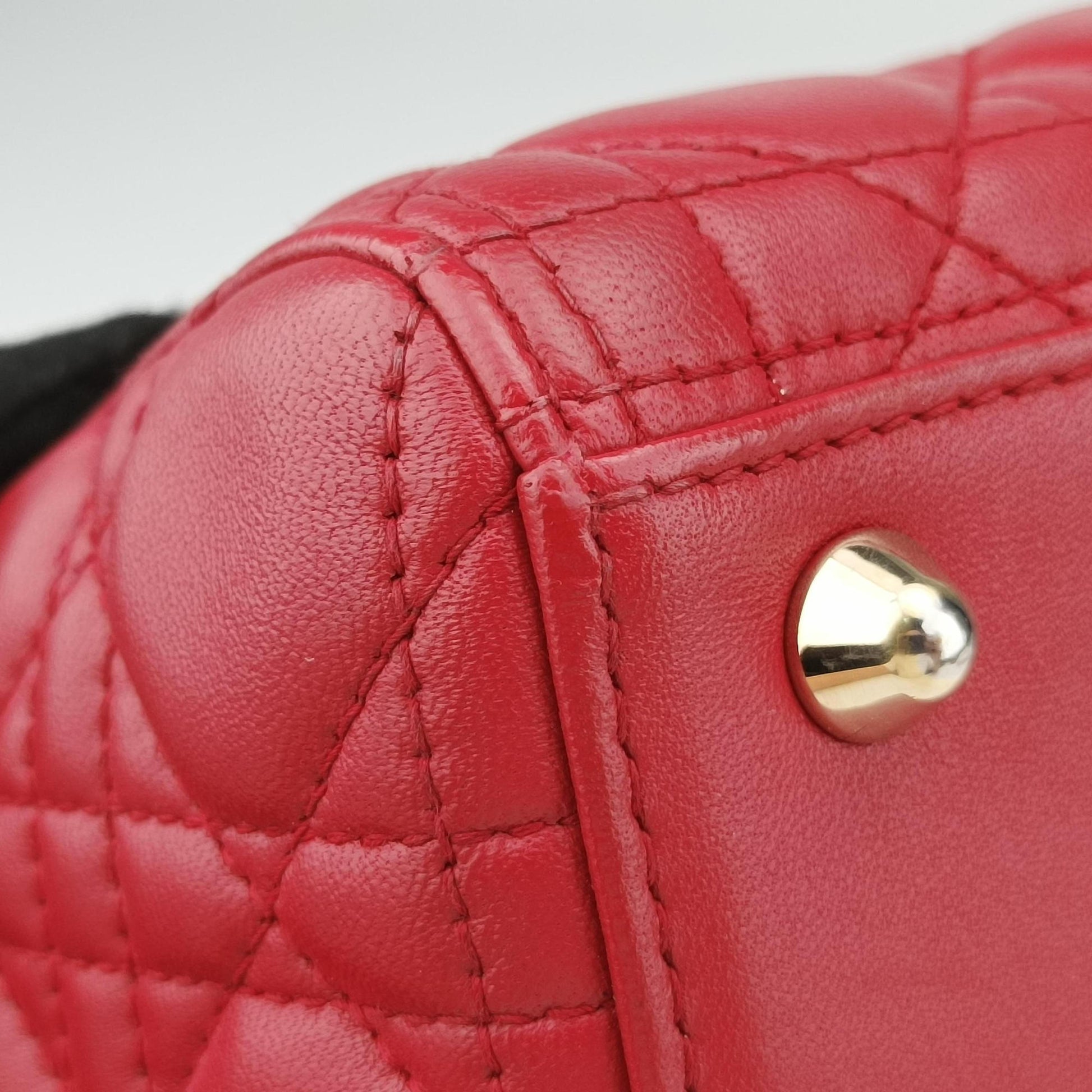 Lady Dior Red lambskin 15-BO-0143レディディオール レッド ラムスキン 15-BO-0143