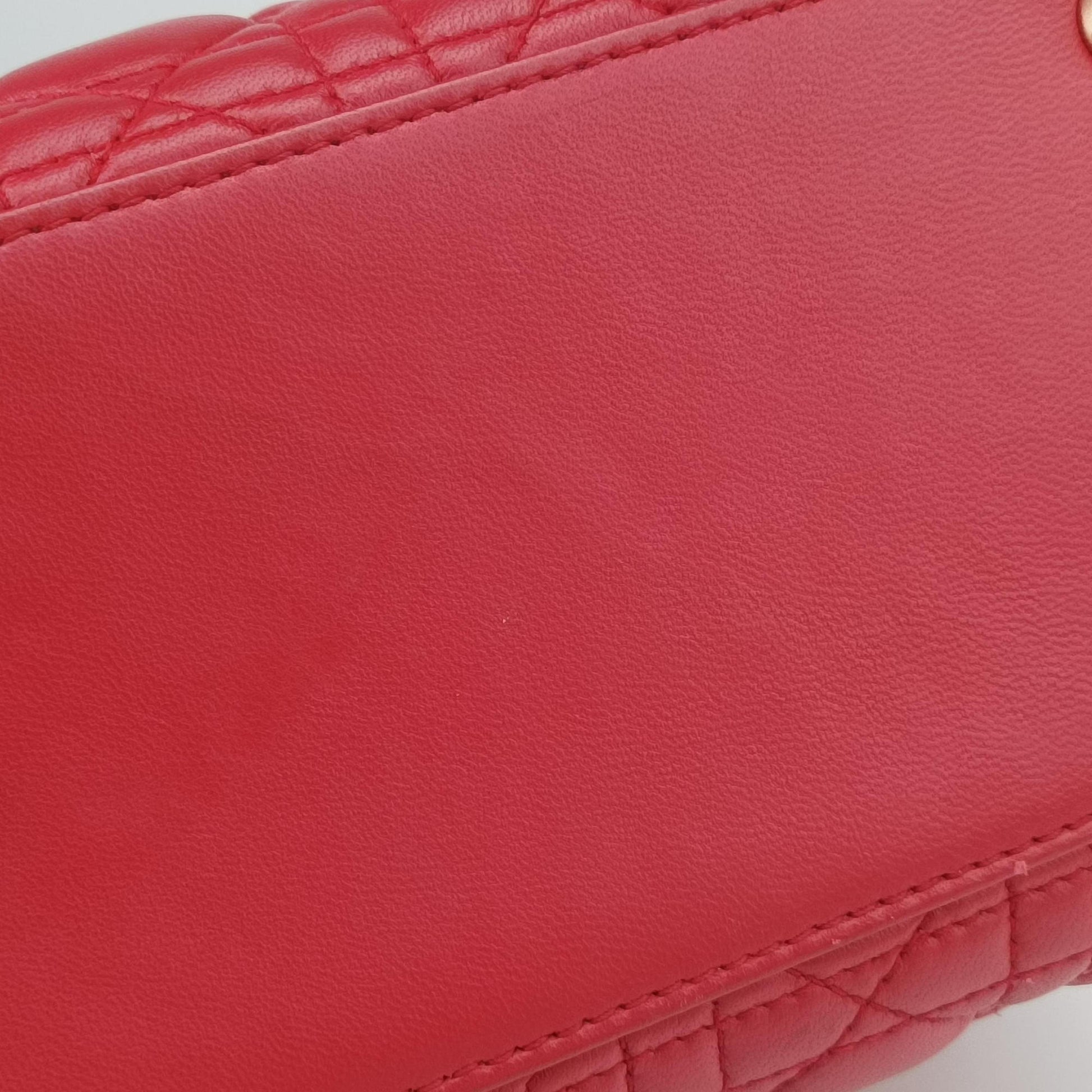 Lady Dior Red lambskin 15-BO-0143レディディオール レッド ラムスキン 15-BO-0143
