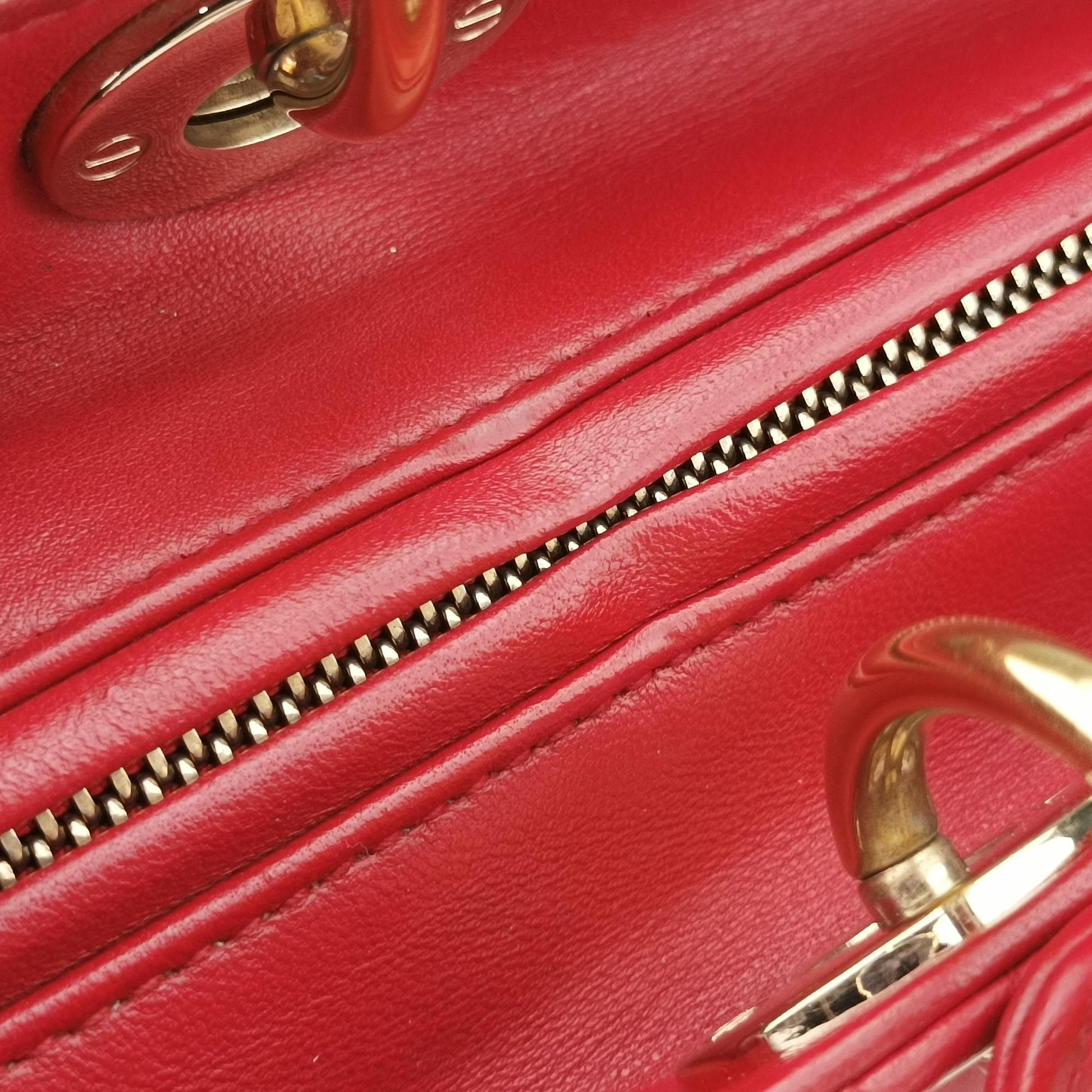 Lady Dior Red lambskin 15-BO-0143レディディオール レッド ラムスキン 15-BO-0143