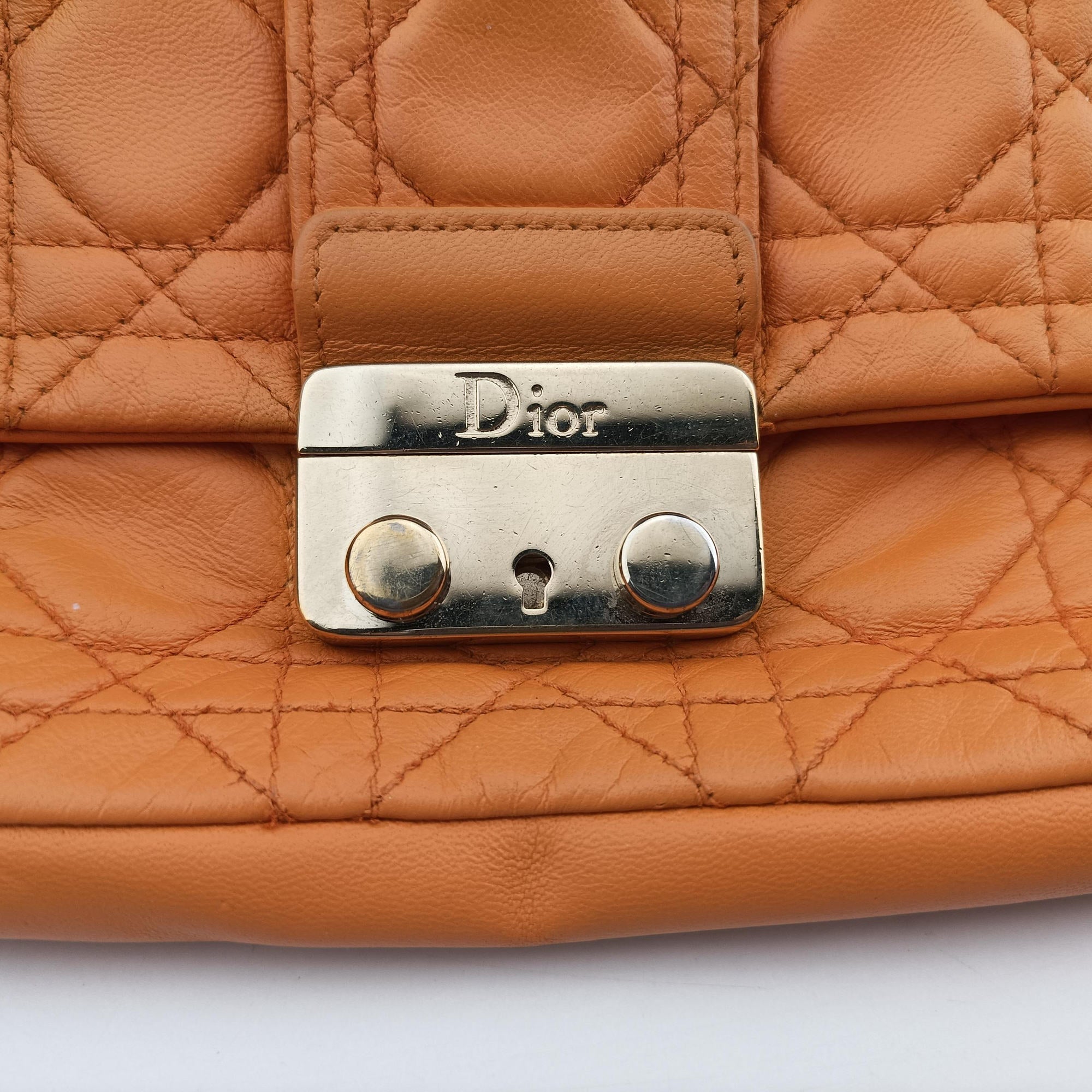 Miss Dior Cannage New Lock Orange lambskin 03-LU-0192ミスディオール カナージュ ニューロック オレンジ ラムスキン 03-LU-0192