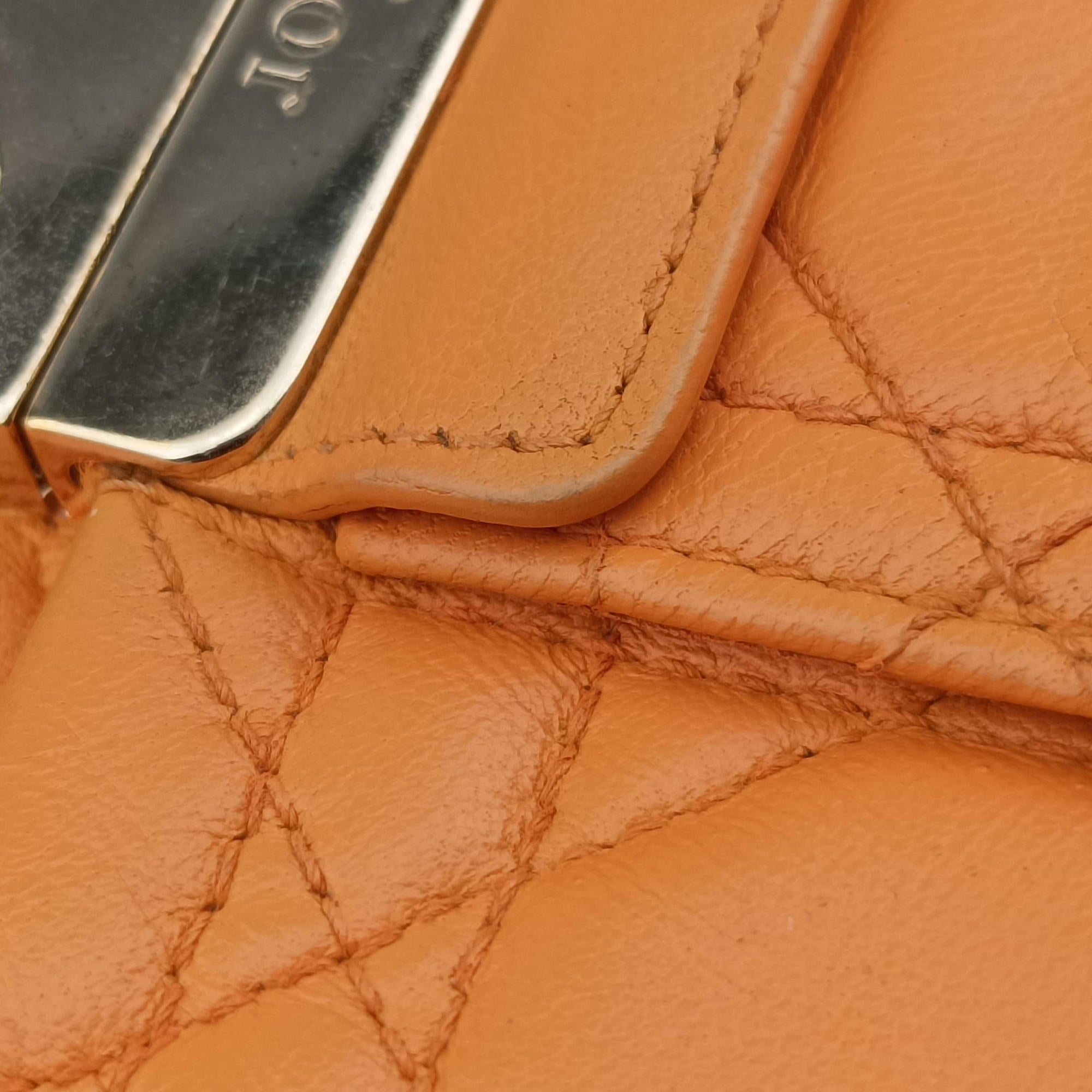 Miss Dior Cannage New Lock Orange lambskin 03-LU-0192ミスディオール カナージュ ニューロック オレンジ ラムスキン 03-LU-0192