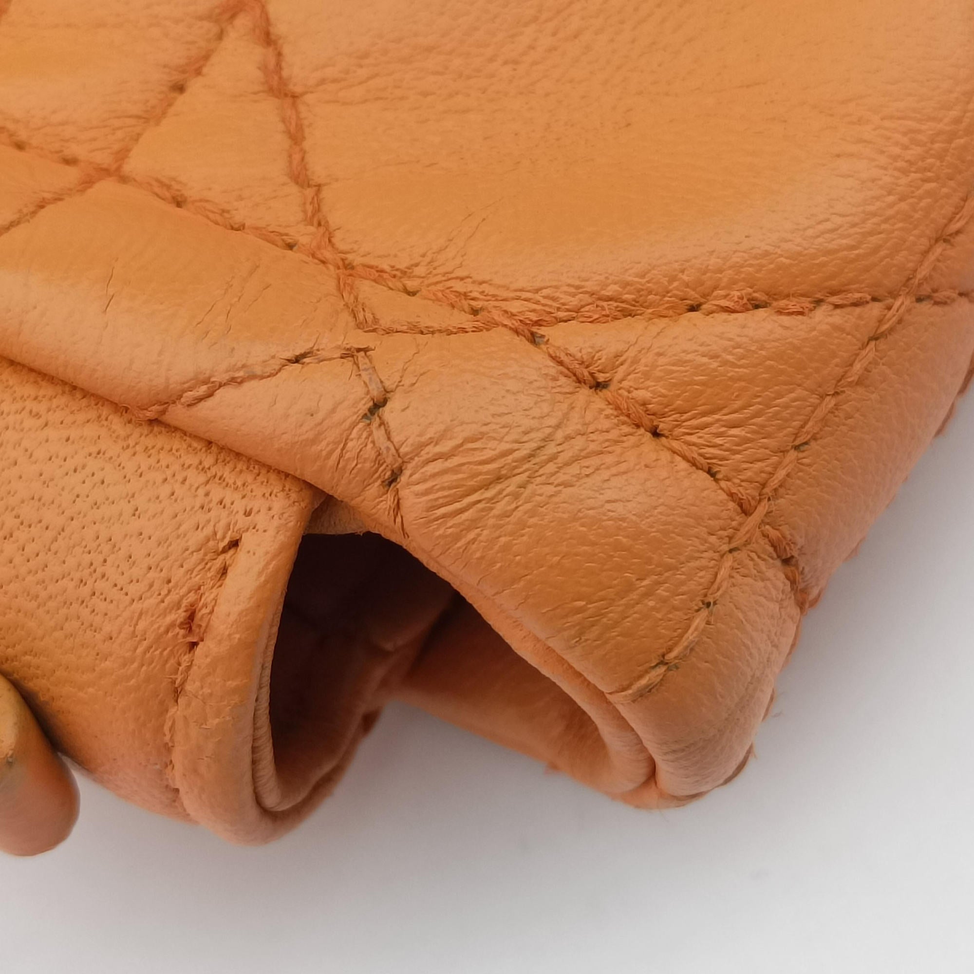 Miss Dior Cannage New Lock Orange lambskin 03-LU-0192ミスディオール カナージュ ニューロック オレンジ ラムスキン 03-LU-0192