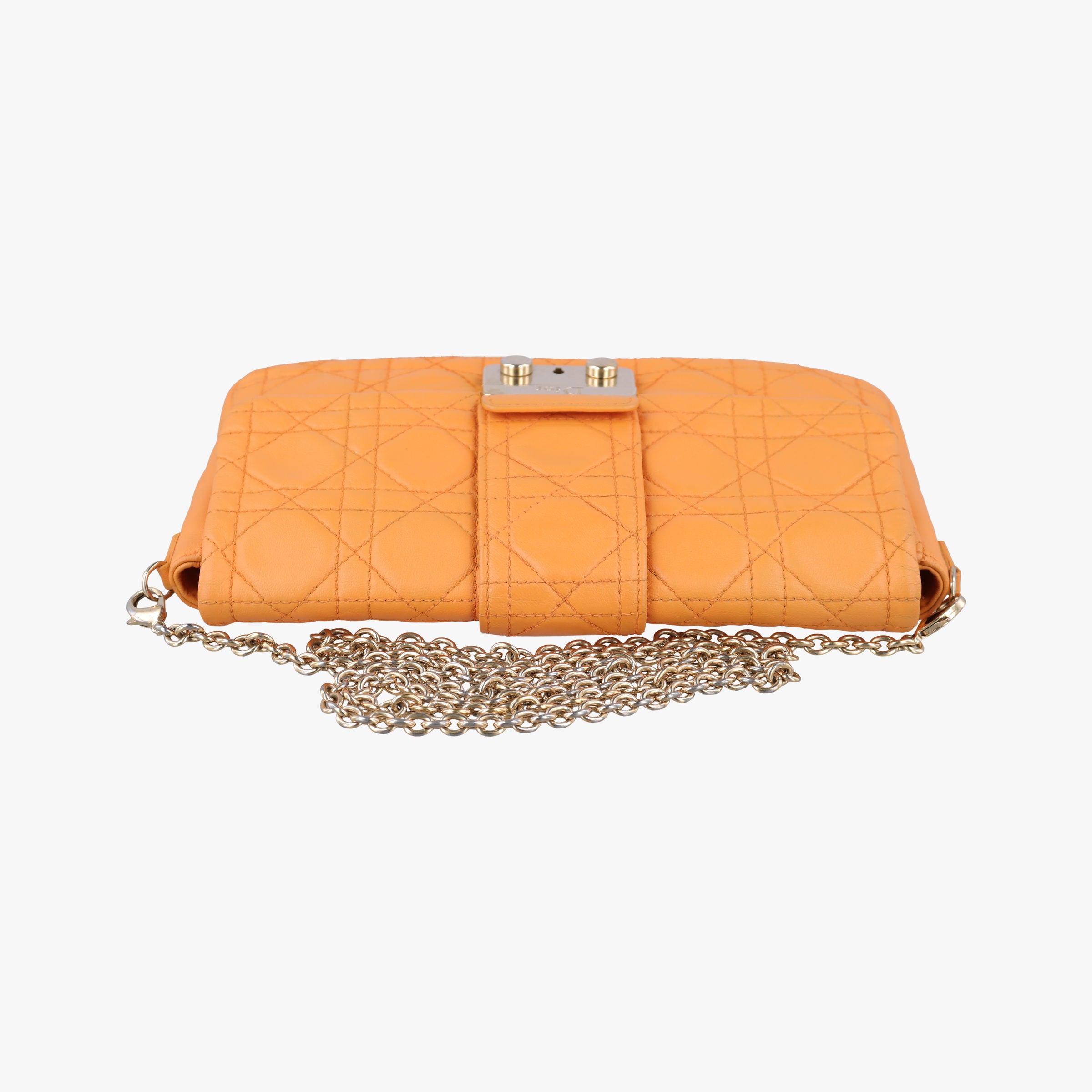 Miss Dior Cannage New Lock Orange lambskin 03-LU-0192ミスディオール カナージュ ニューロック オレンジ ラムスキン 03-LU-0192