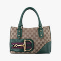 Horsebit Hasler Green × Brown GGCanvas×Leather 137475 ホースビット ハスラー グリーン × ブラウン GGキャンバス×レザー 137475 