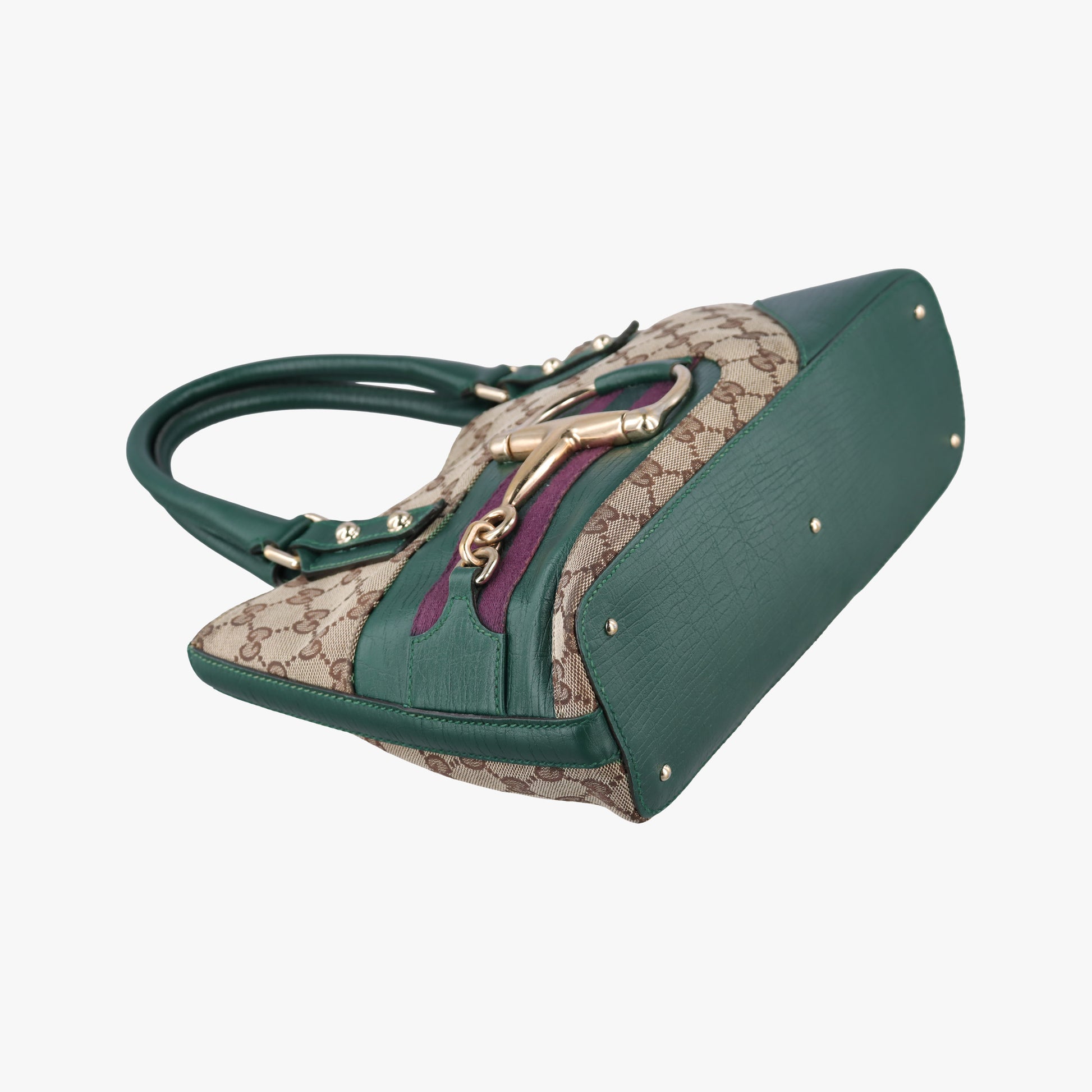 Horsebit Hasler Green × Brown GGCanvas×Leather 137475 ホースビット ハスラー グリーン × ブラウン GGキャンバス×レザー 137475 