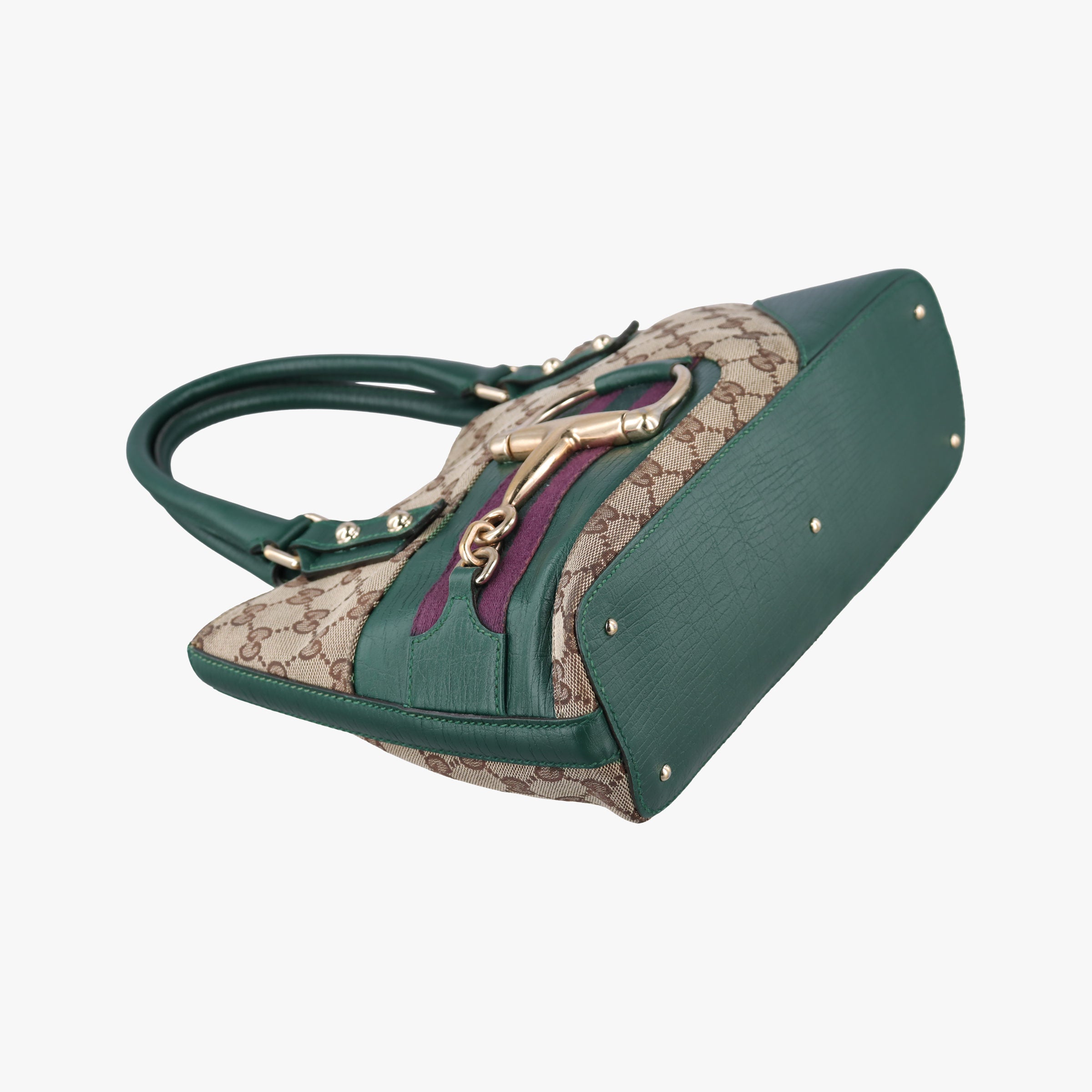 Horsebit Hasler Green × Brown GGCanvas×Leather 137475 ホースビット ハスラー グリーン × ブラウン GGキャンバス×レザー 137475 