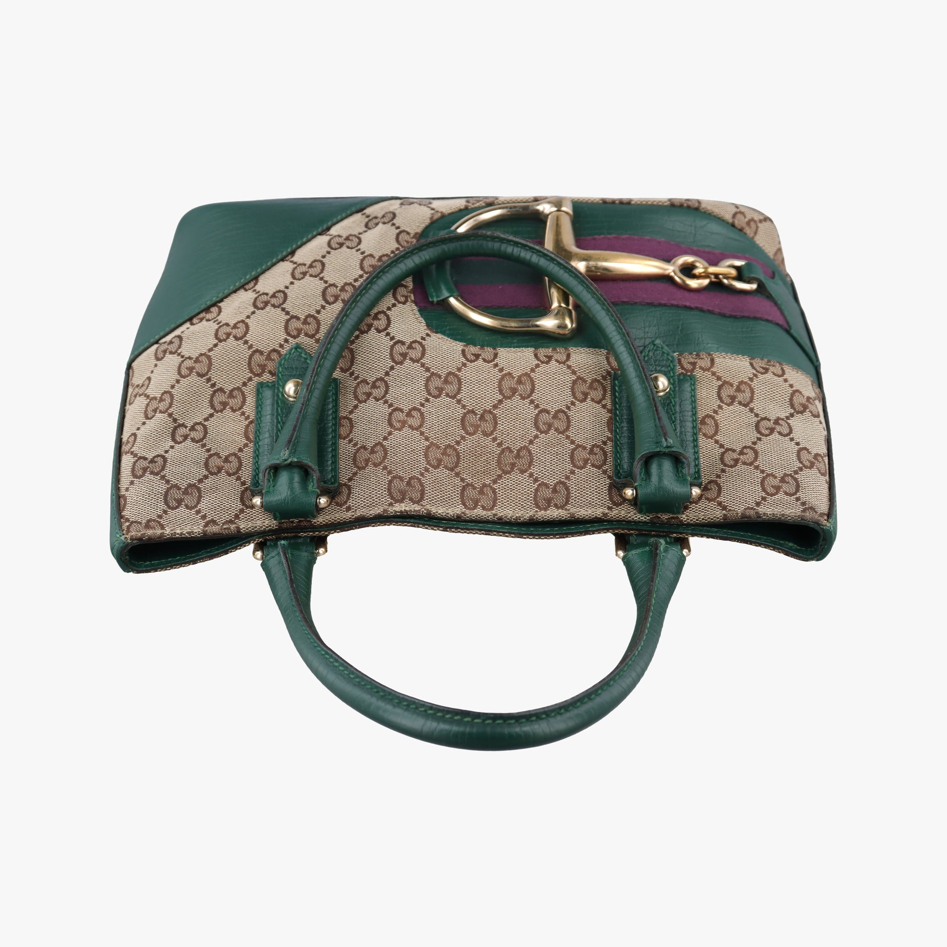 Horsebit Hasler Green × Brown GGCanvas×Leather 137475 ホースビット ハスラー グリーン × ブラウン GGキャンバス×レザー 137475 