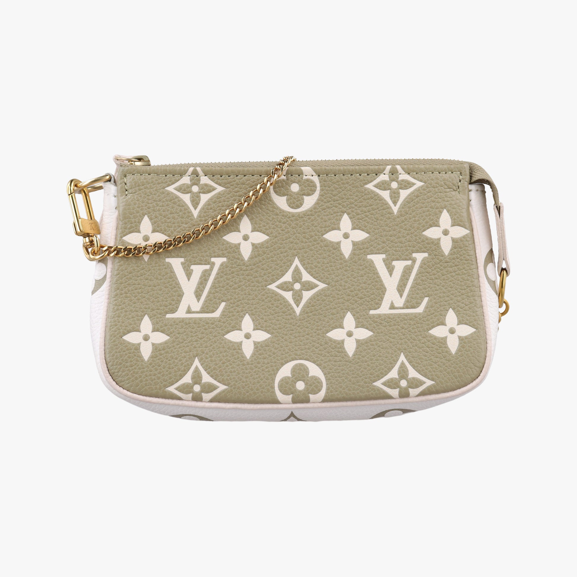 Mini Pochette Accessoires Khaki × Beige Monogram Empreinte M81284 IC Chipミニポシェットアクセサリー カーキ × ベージュ モノグラム アンプラント M81284 ICチップ
