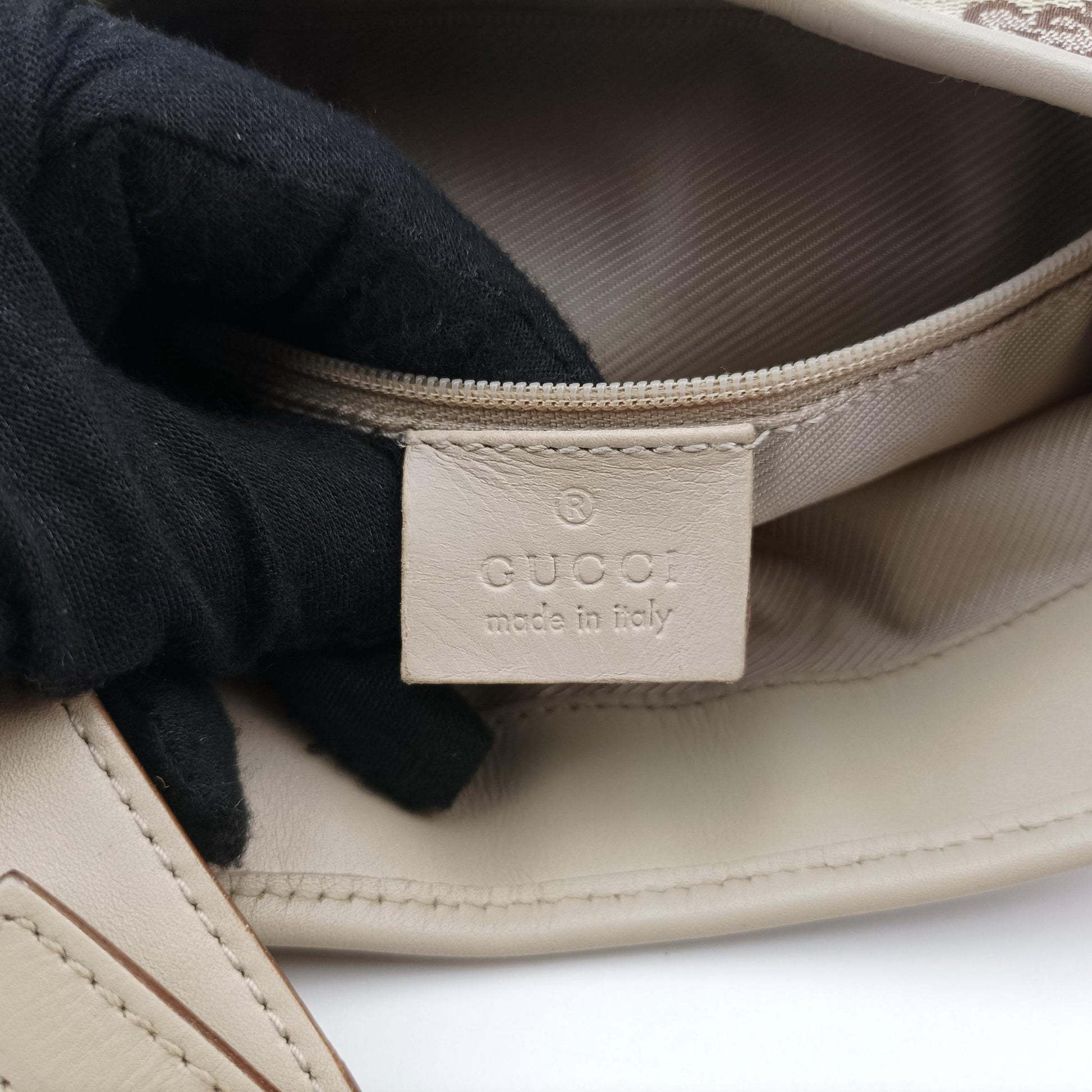 Jackie Ivory × Beige canvas×leather 001.40 ジャッキー アイボリー × ベージュ キャンバス×レザー 001.40 