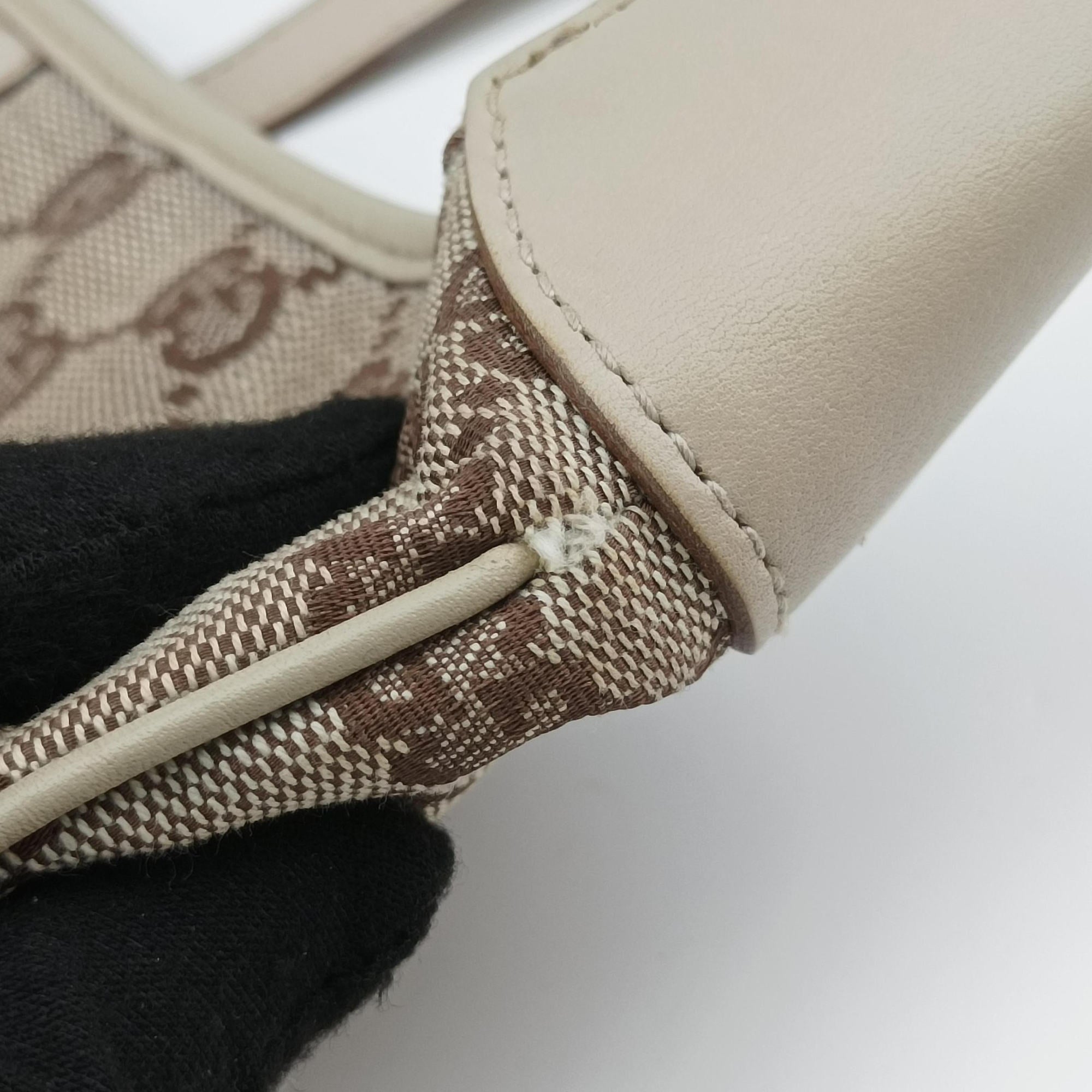 Jackie Ivory × Beige canvas×leather 001.40 ジャッキー アイボリー × ベージュ キャンバス×レザー 001.40 