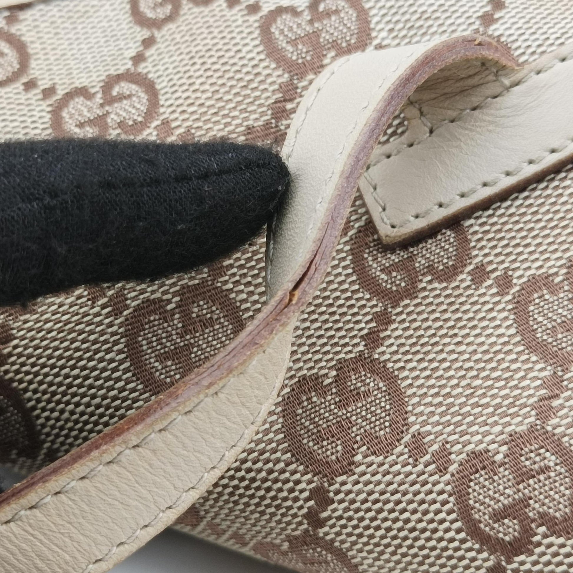 Jackie Ivory × Beige canvas×leather 001.40 ジャッキー アイボリー × ベージュ キャンバス×レザー 001.40 