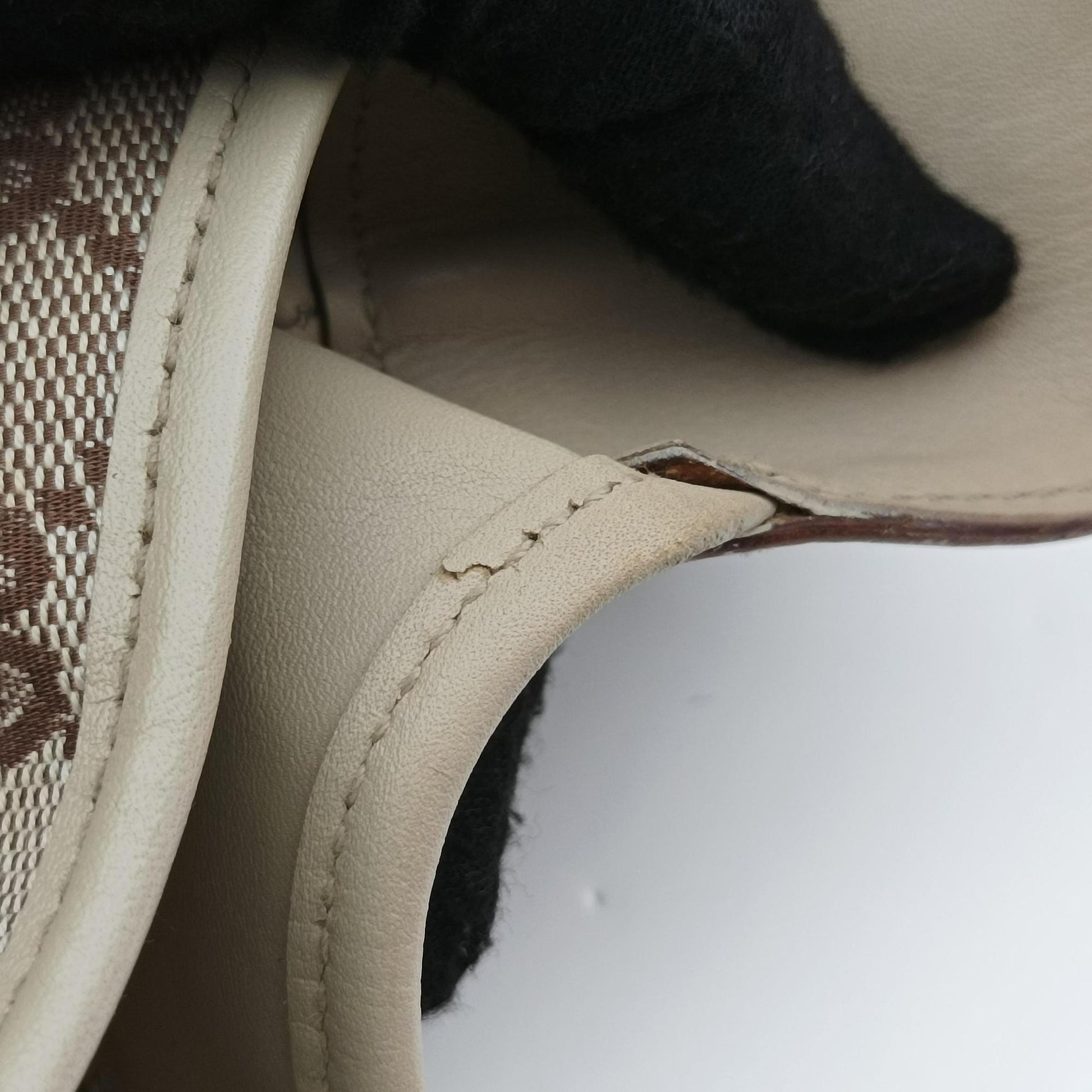 Jackie Ivory × Beige canvas×leather 001.40 ジャッキー アイボリー × ベージュ キャンバス×レザー 001.40 