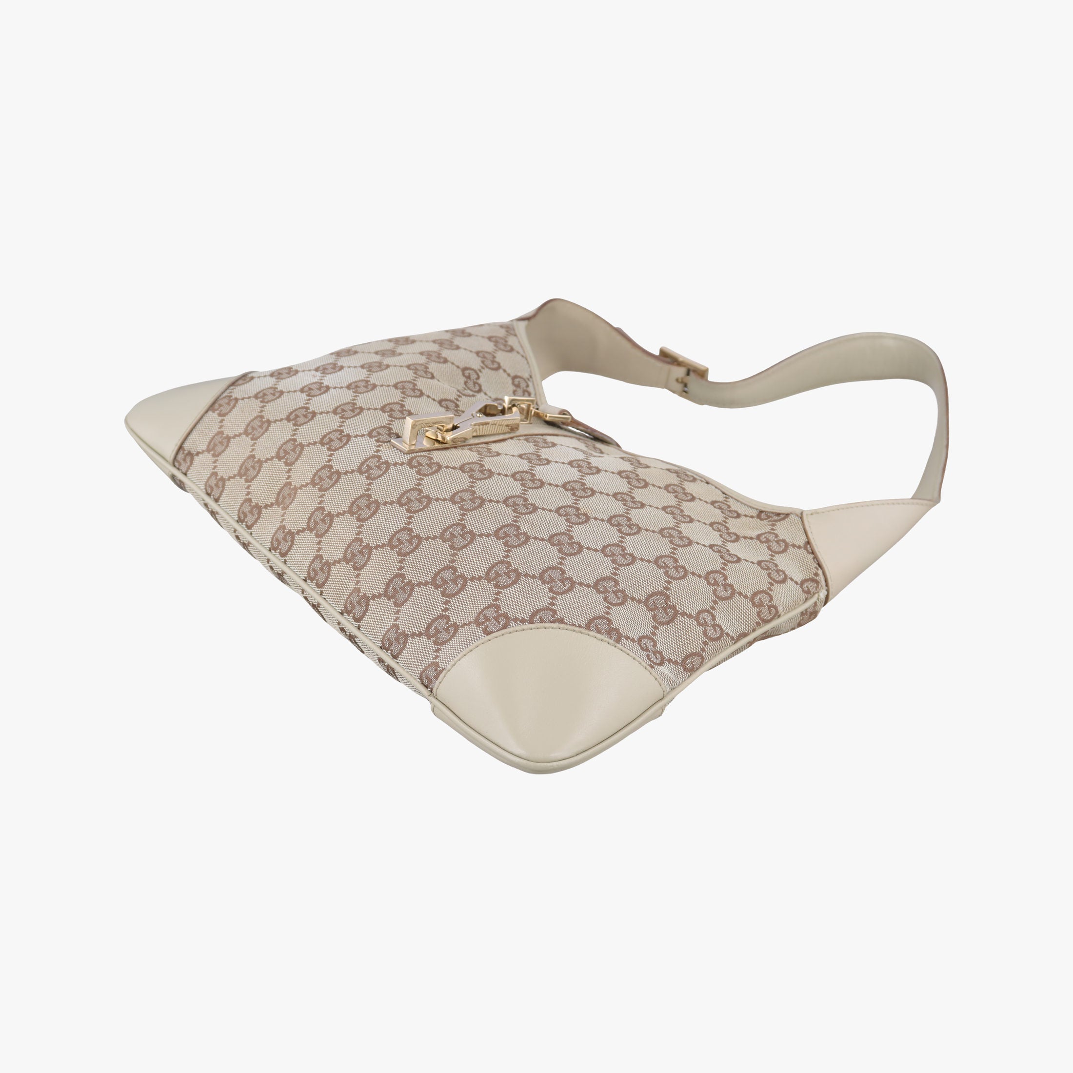 Jackie Ivory × Beige canvas×leather 001.40 ジャッキー アイボリー × ベージュ キャンバス×レザー 001.40 