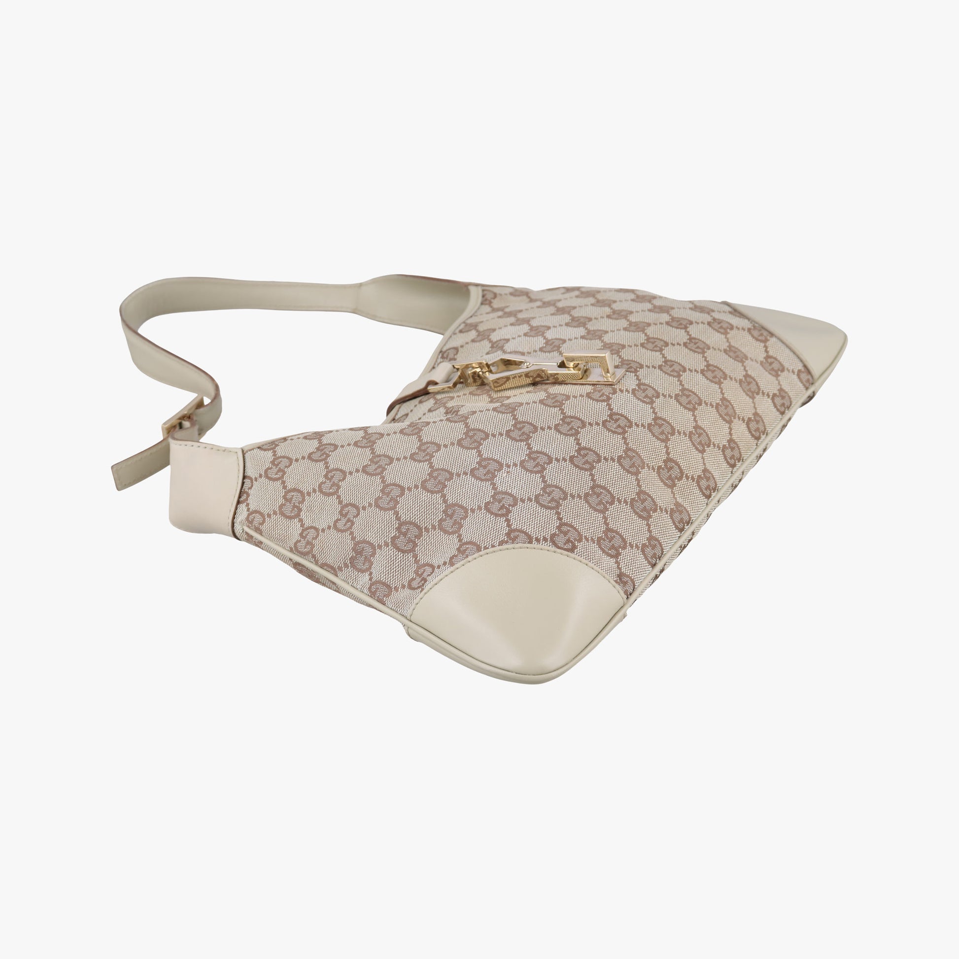 Jackie Ivory × Beige canvas×leather 001.40 ジャッキー アイボリー × ベージュ キャンバス×レザー 001.40 