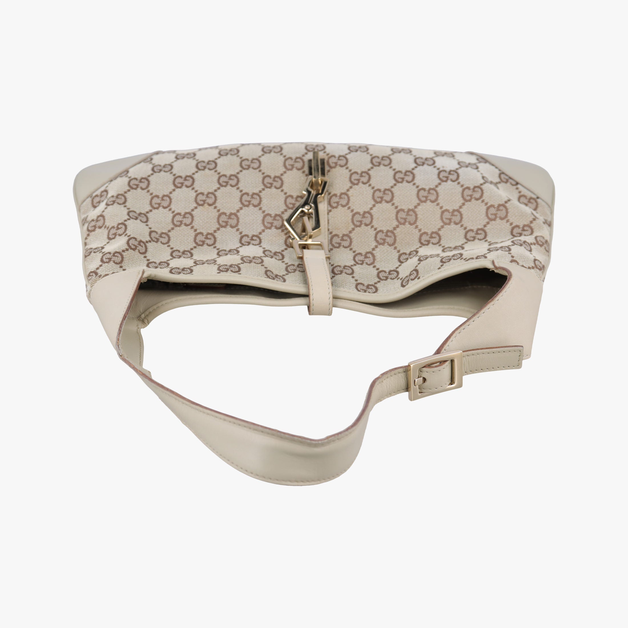 Jackie Ivory × Beige canvas×leather 001.40 ジャッキー アイボリー × ベージュ キャンバス×レザー 001.40 