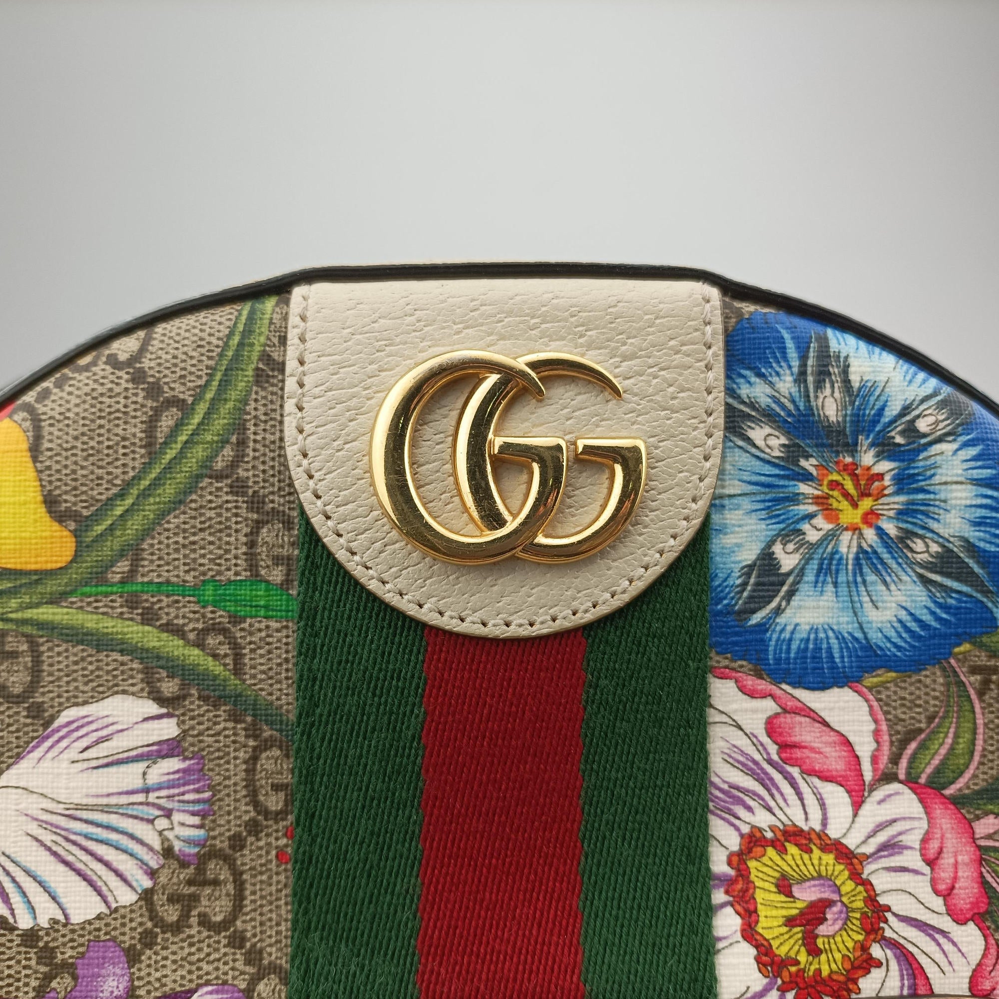 Ophidia Flora Multicolour PVC coated canvas×leather 547965 D030302144オフィディア フローラ マルチカラー PVCコーティングキャンバス×レザー 547965 D030302144