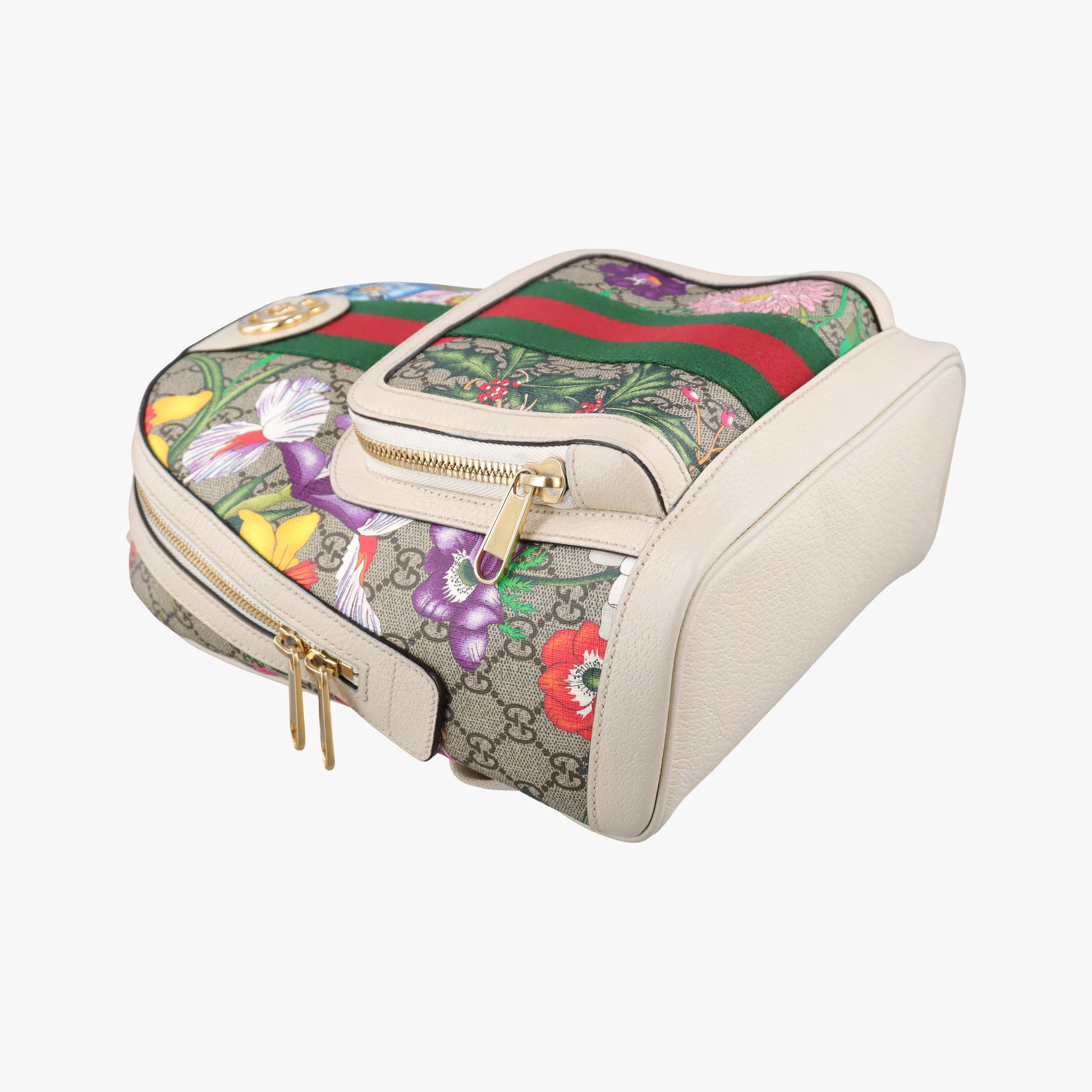 Ophidia Flora Multicolour PVC coated canvas×leather 547965 D030302144オフィディア フローラ マルチカラー PVCコーティングキャンバス×レザー 547965 D030302144
