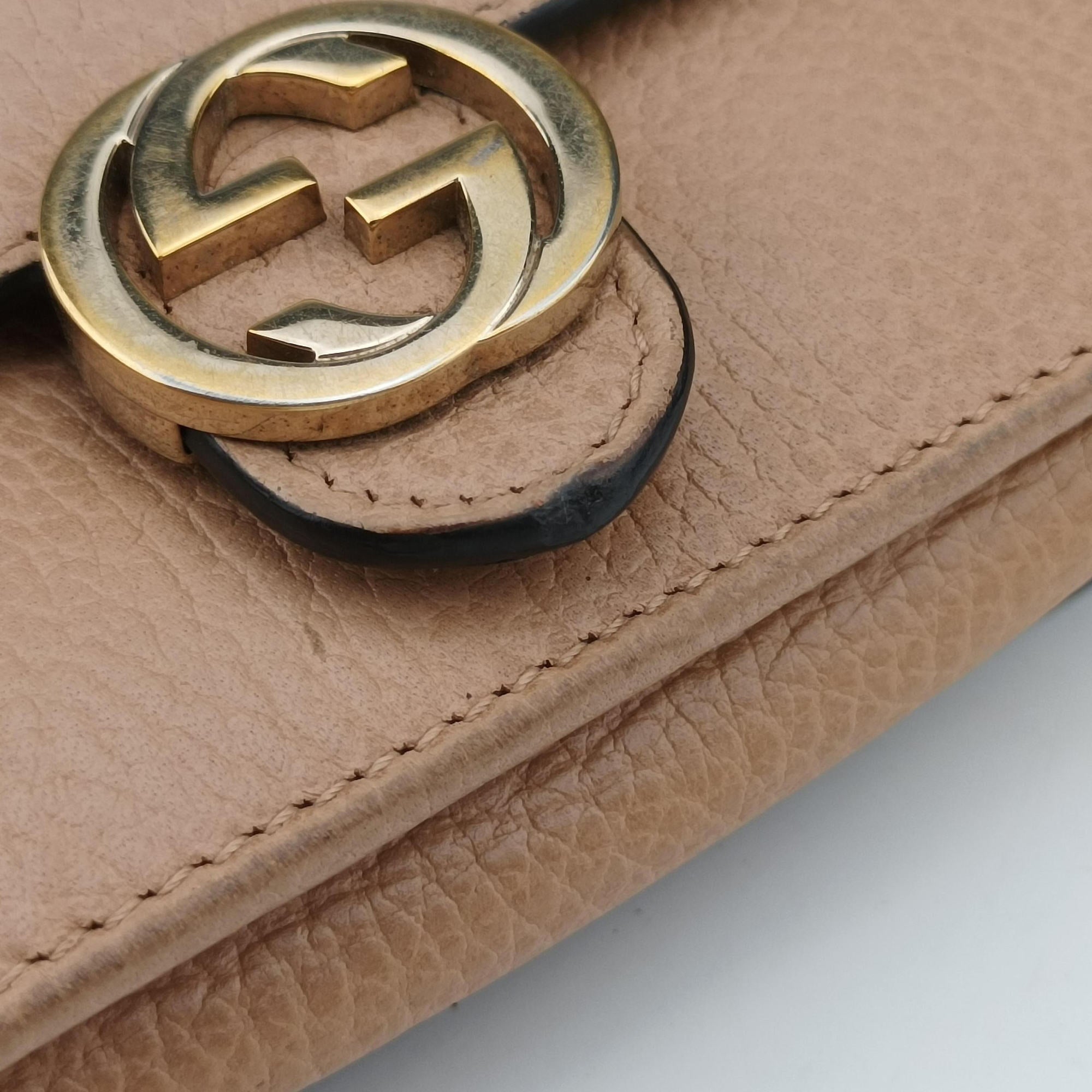 Interlocking G Beige  Leather 510314 インターロッキングG ベージュ レザー 510314 
