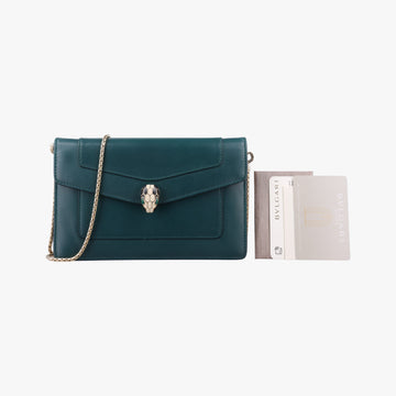 SERPENTI FOREVER Green Leather 2990768Yセルペンティ フォーエバー グリーン レザー 2990768Y