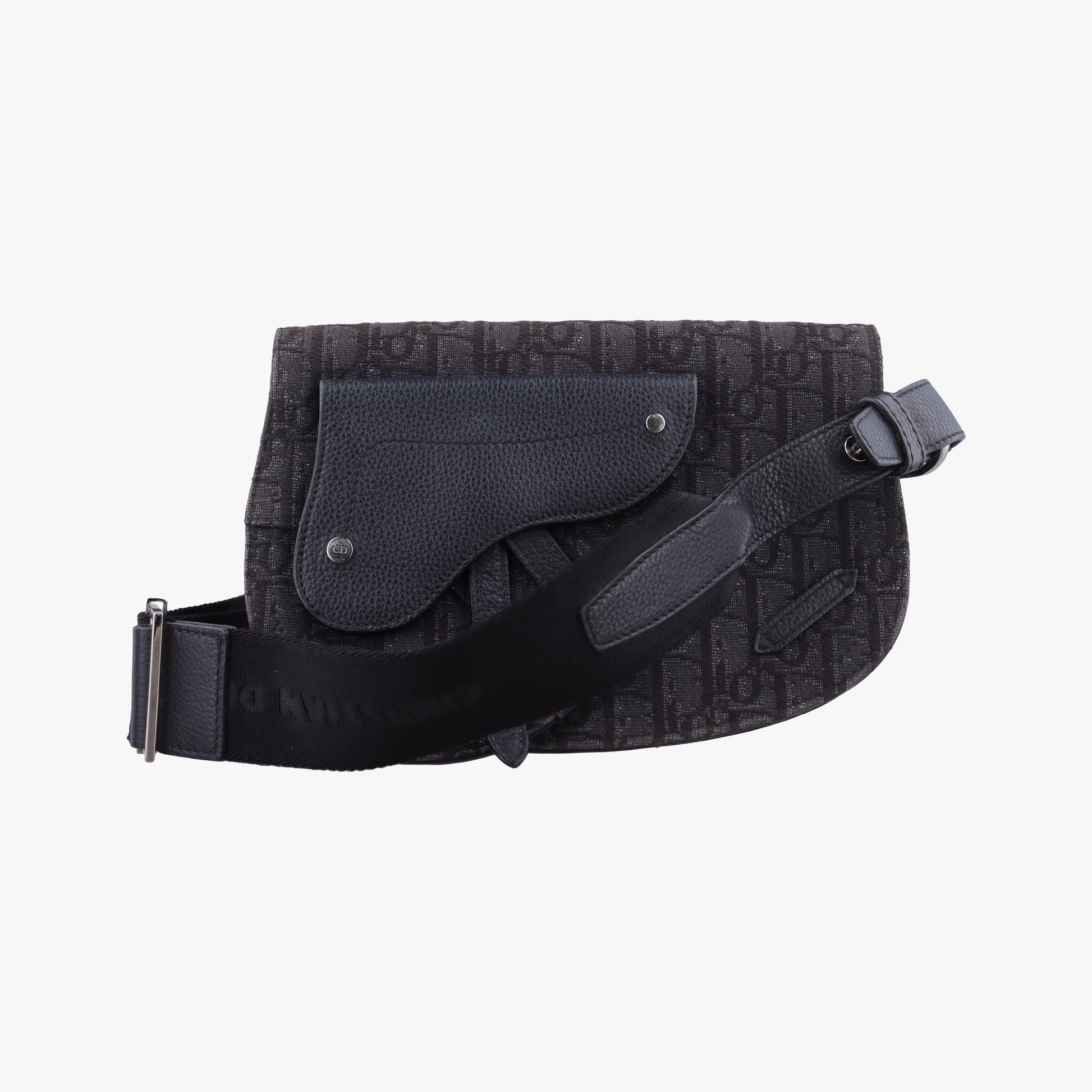 Saddle Black Jacquard×Leather 03-BO-0169サドルバッグ ブラック ジャガード×レザー 03-BO-0169