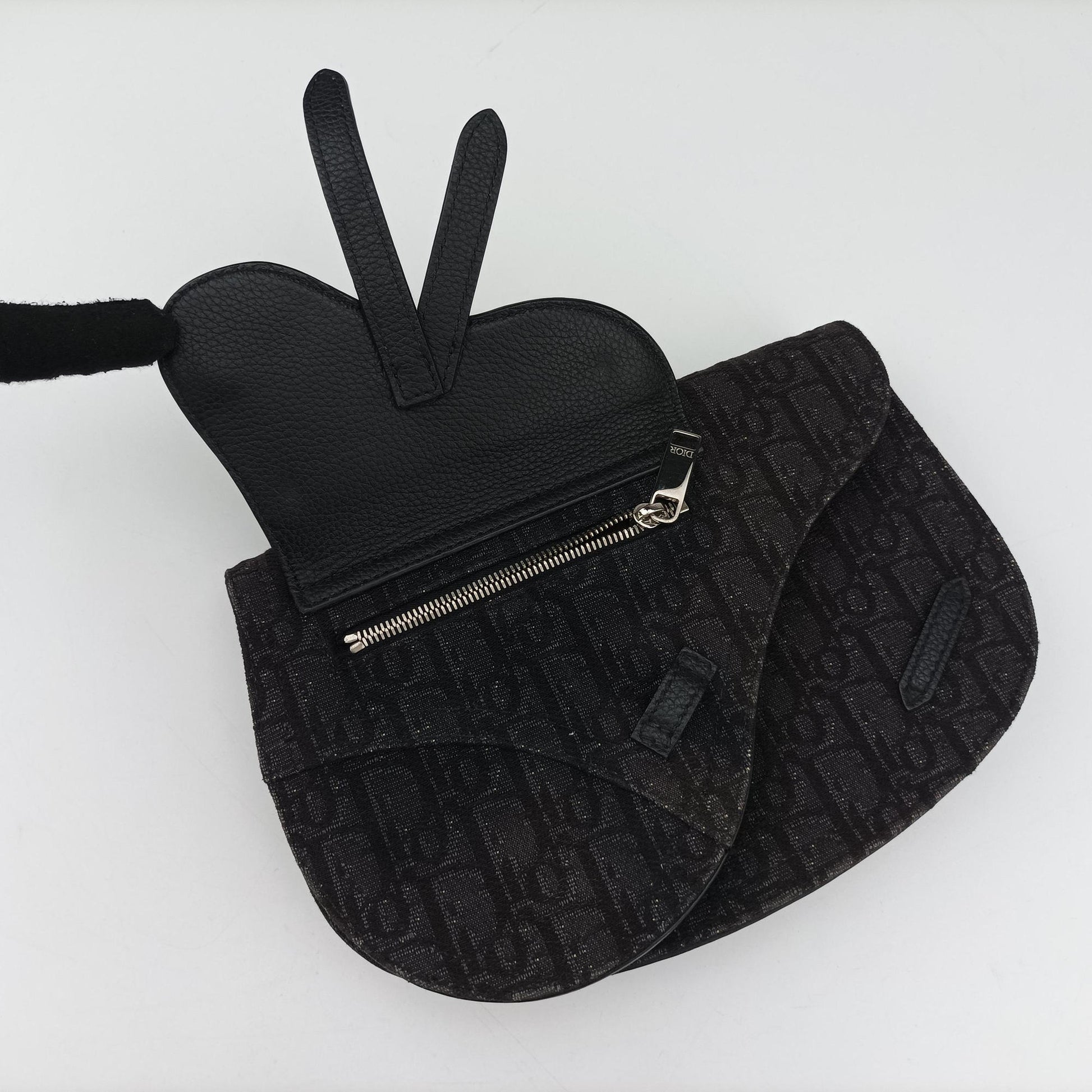 Saddle Black Jacquard×Leather 03-BO-0169サドルバッグ ブラック ジャガード×レザー 03-BO-0169