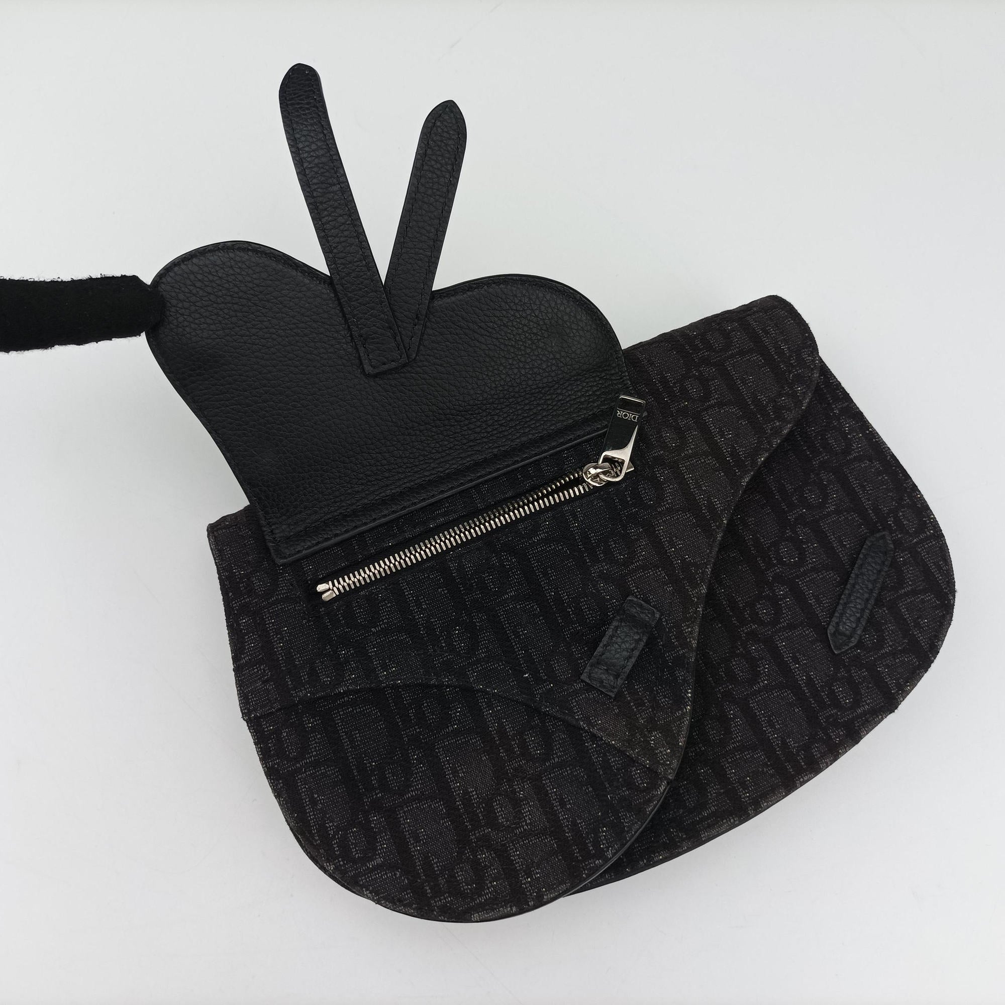 Saddle Black Jacquard×Leather 03-BO-0169サドルバッグ ブラック ジャガード×レザー 03-BO-0169