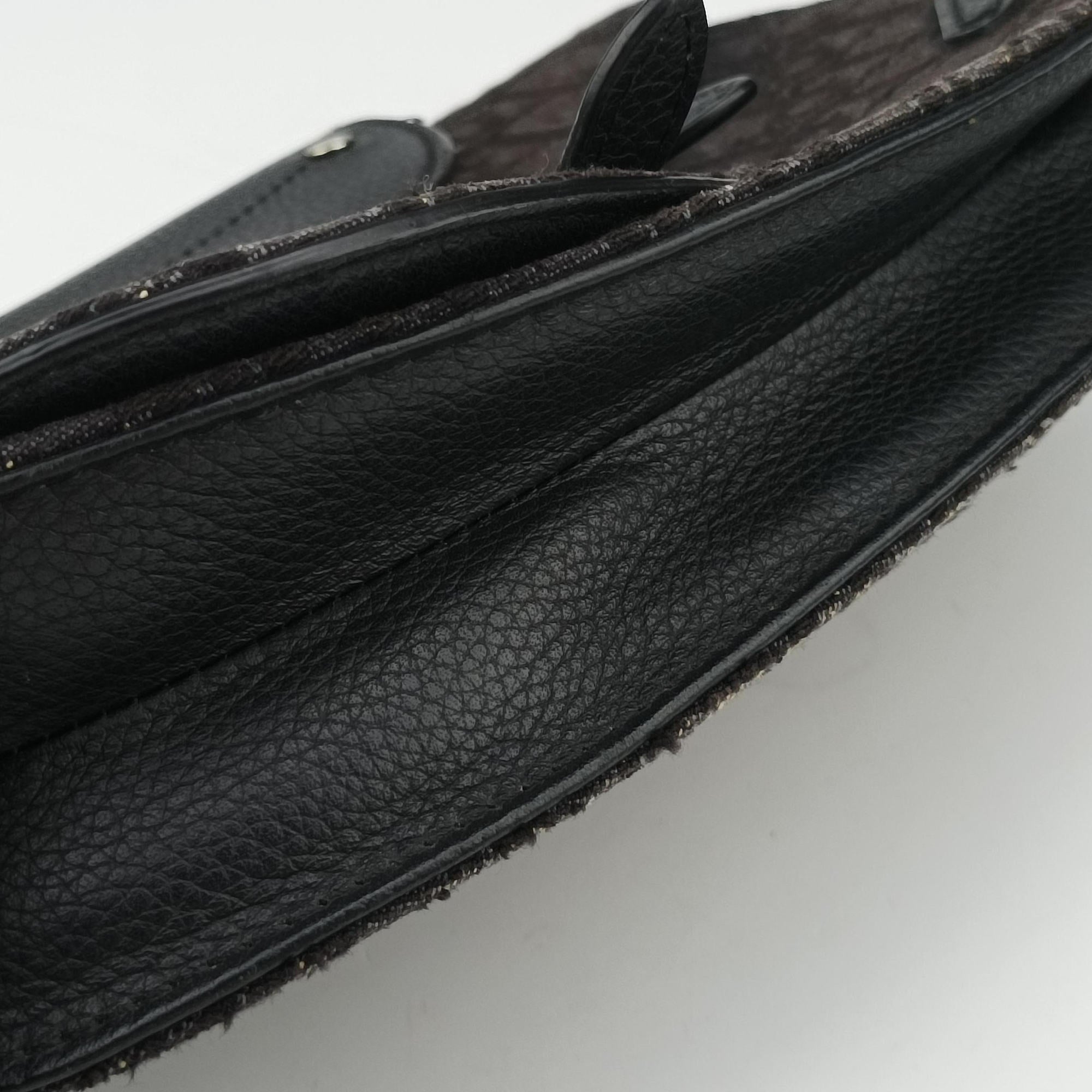 Saddle Black Jacquard×Leather 03-BO-0169サドルバッグ ブラック ジャガード×レザー 03-BO-0169