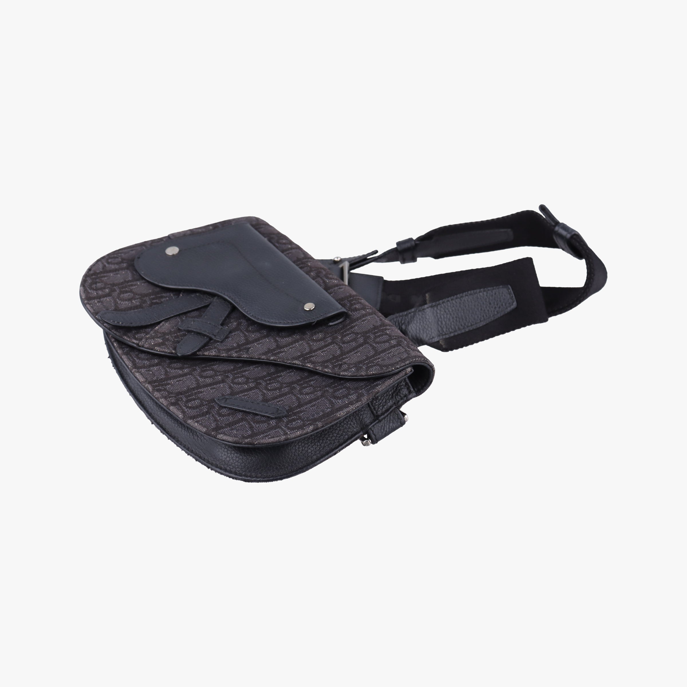 Saddle Black Jacquard×Leather 03-BO-0169サドルバッグ ブラック ジャガード×レザー 03-BO-0169