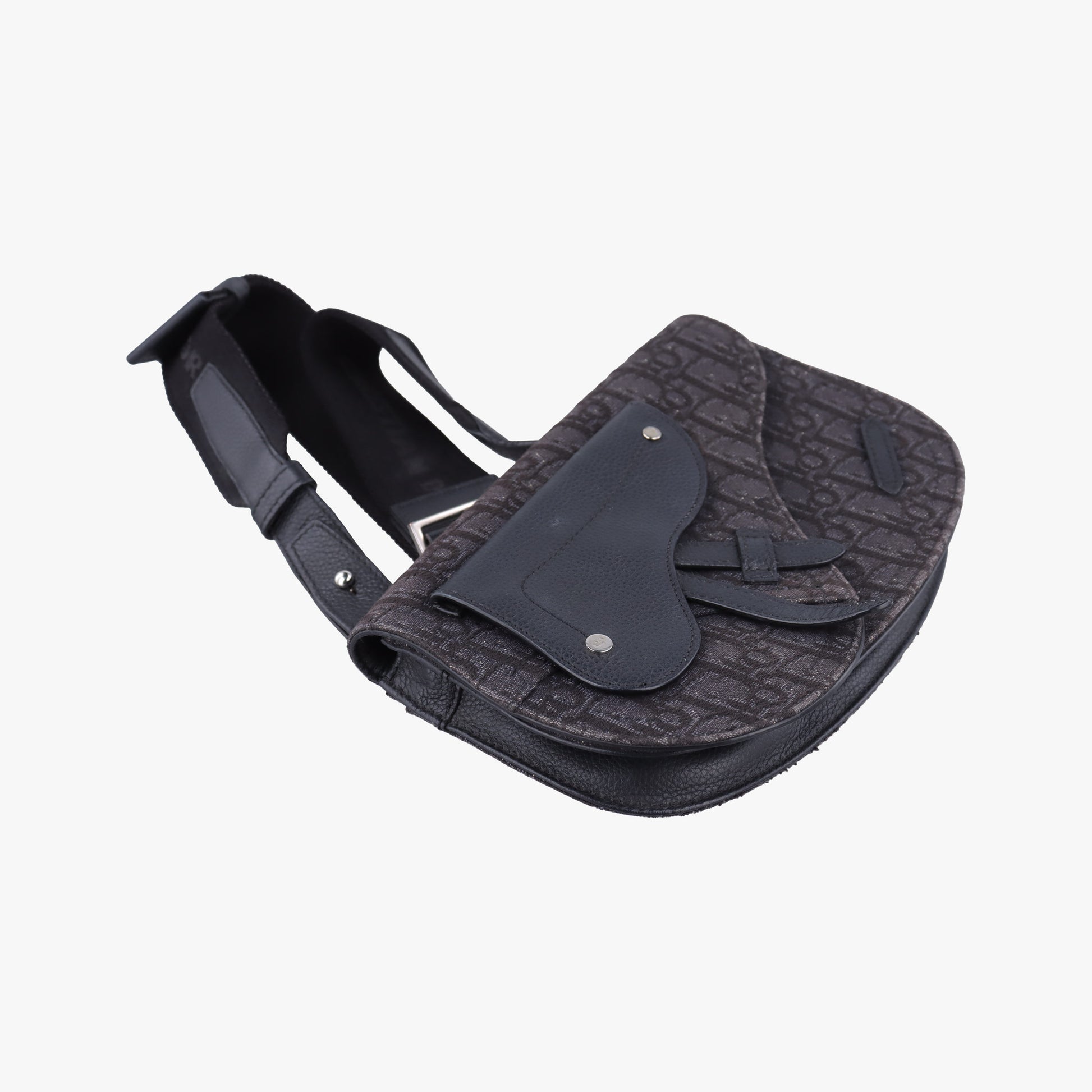 Saddle Black Jacquard×Leather 03-BO-0169サドルバッグ ブラック ジャガード×レザー 03-BO-0169