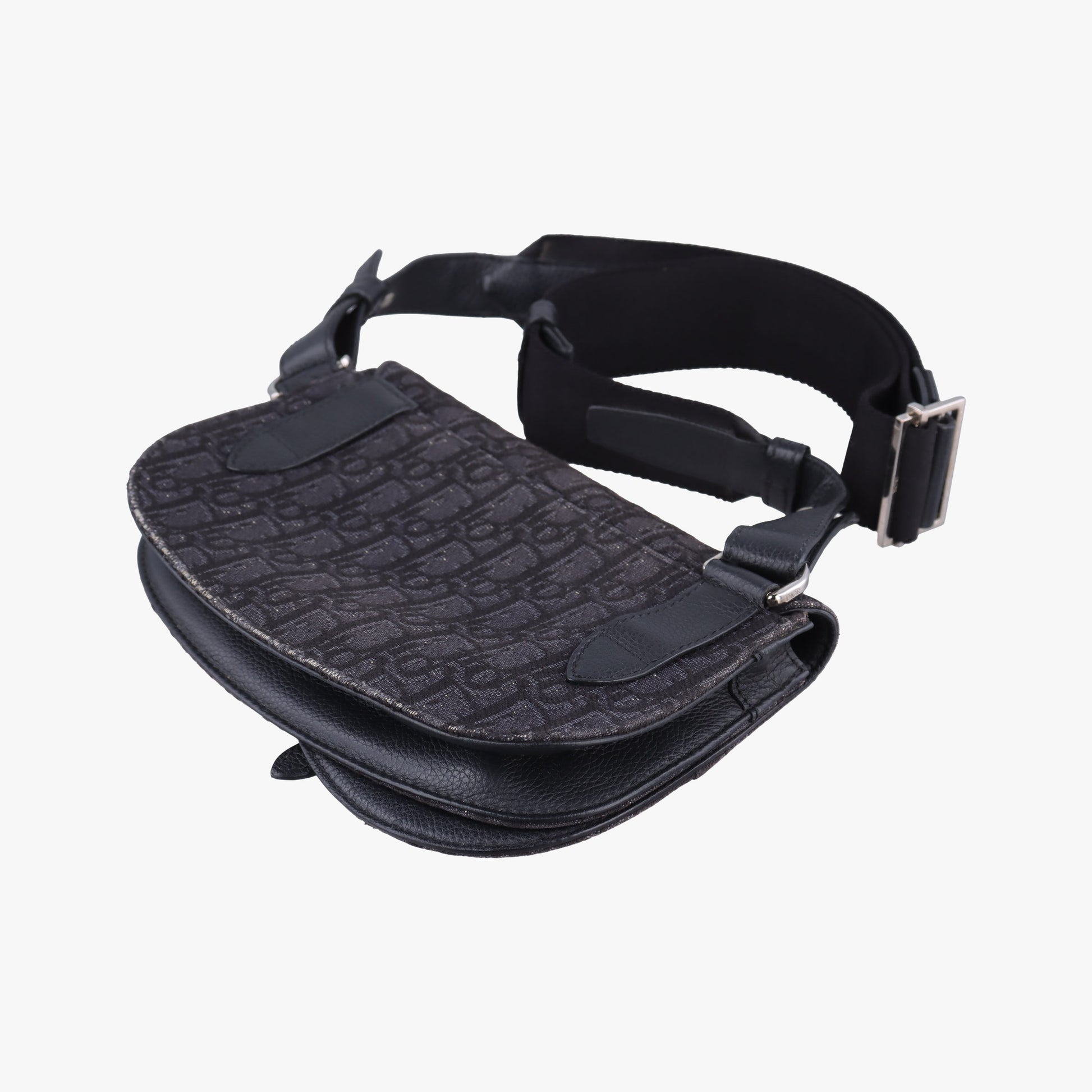 Saddle Black Jacquard×Leather 03-BO-0169サドルバッグ ブラック ジャガード×レザー 03-BO-0169