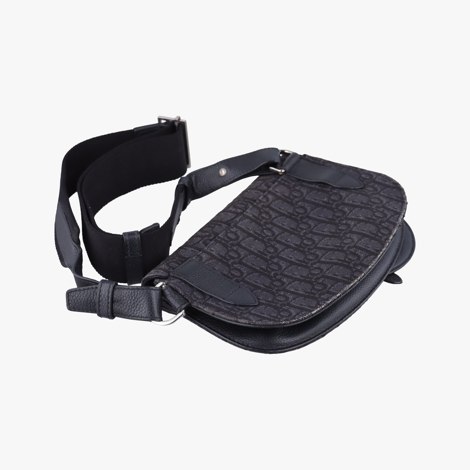 Saddle Black Jacquard×Leather 03-BO-0169サドルバッグ ブラック ジャガード×レザー 03-BO-0169