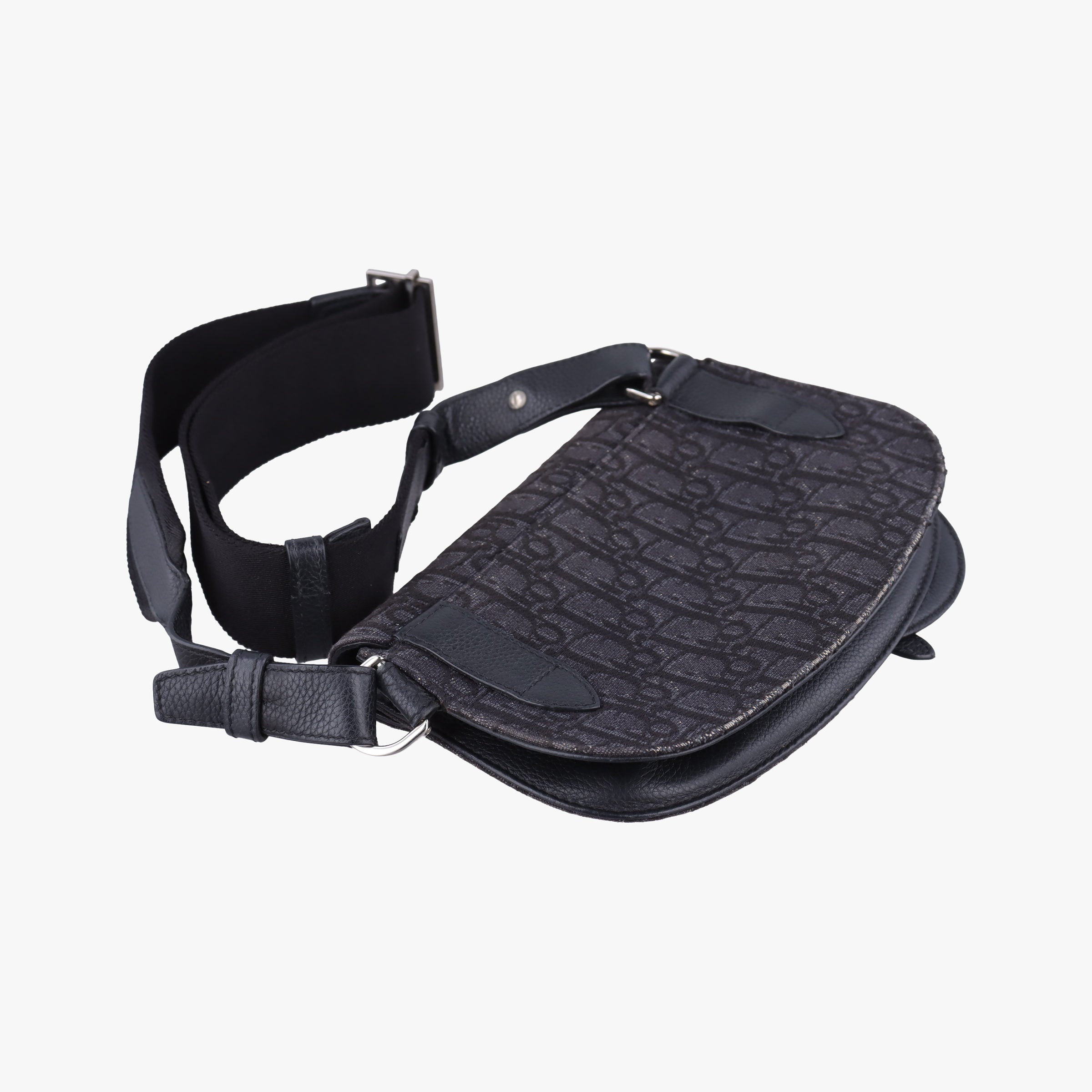 Saddle Black Jacquard×Leather 03-BO-0169サドルバッグ ブラック ジャガード×レザー 03-BO-0169