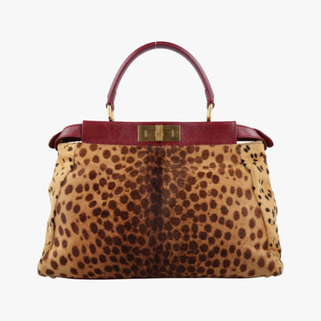 PEEKABOO Brown × Red pony hair× Leather 8BN226 8BN226-GXE-119-2372ピーカブー ブラウン xレッド ハラコ xレザー 8BN226 8BN226-GXE-119-2372