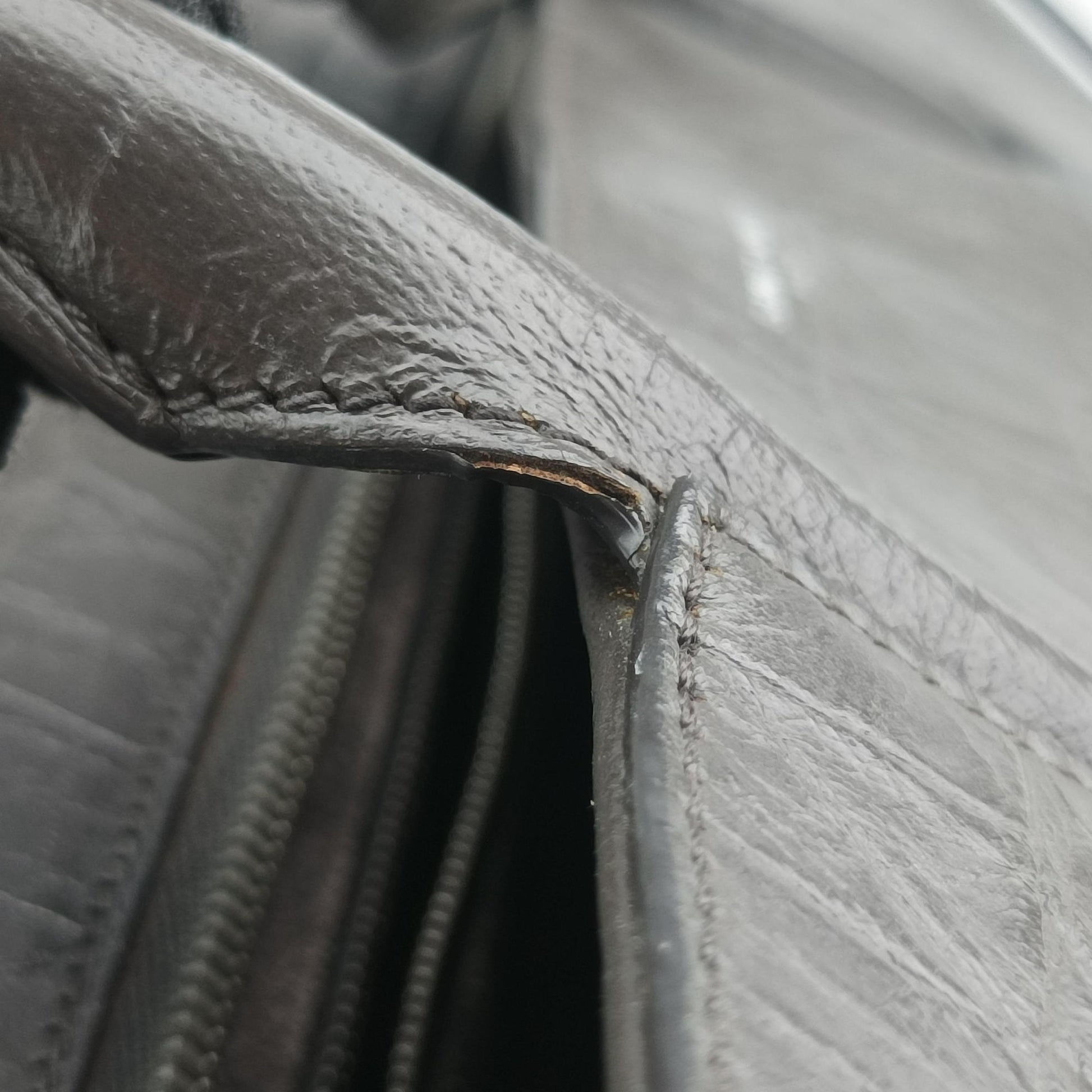 Cabas Rive Gauche Dark Gray Crocodile Embossed Calfskin Leather 400413 TCT400413.0416カバ リヴ ゴーシュ ダークグレー クロコ型押しレザー 400413 TCT400413.0416