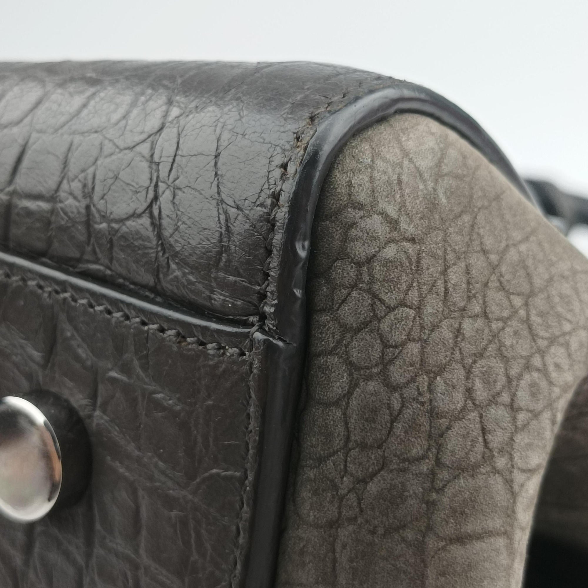 Cabas Rive Gauche Dark Gray Crocodile Embossed Calfskin Leather 400413 TCT400413.0416カバ リヴ ゴーシュ ダークグレー クロコ型押しレザー 400413 TCT400413.0416