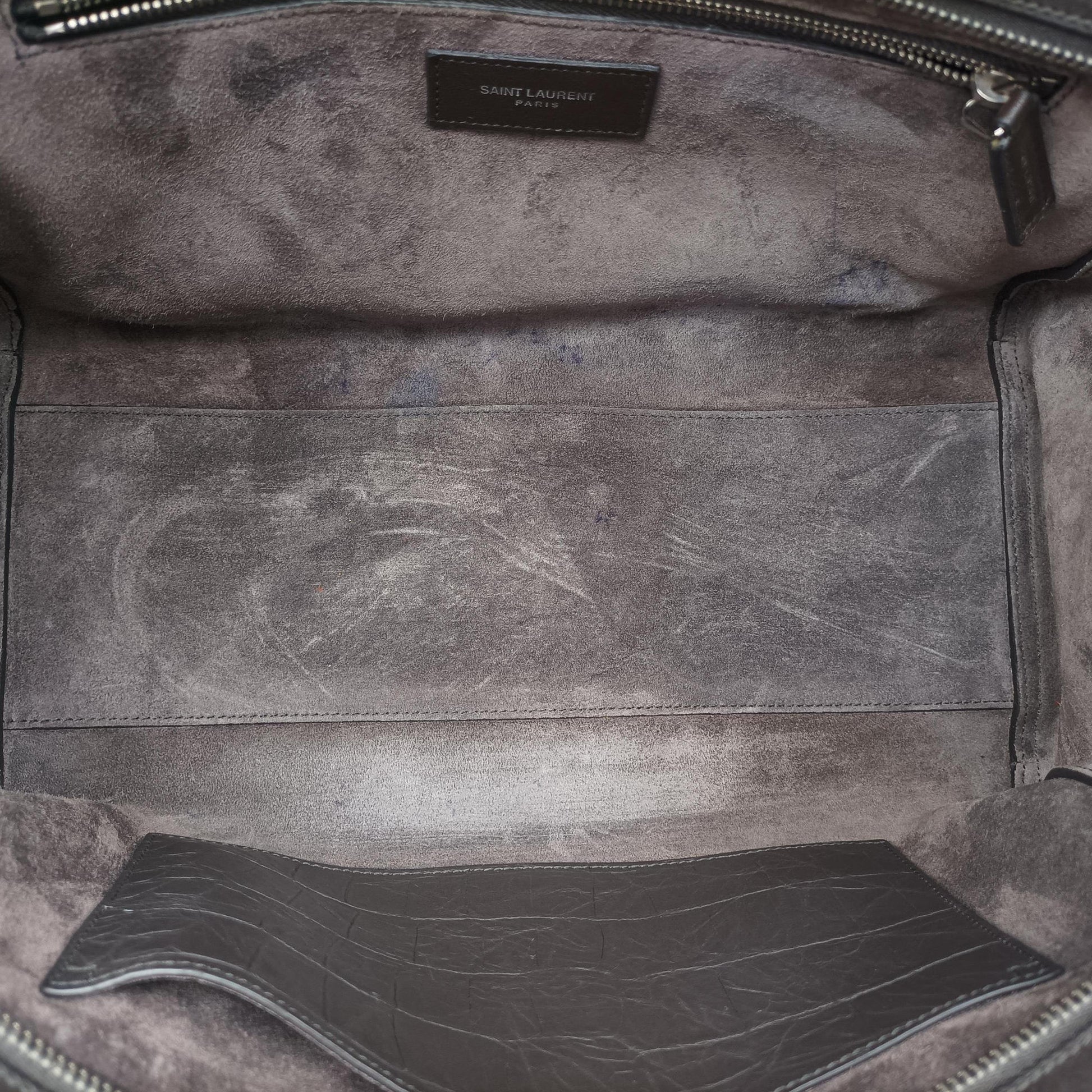 Cabas Rive Gauche Dark Gray Crocodile Embossed Calfskin Leather 400413 TCT400413.0416カバ リヴ ゴーシュ ダークグレー クロコ型押しレザー 400413 TCT400413.0416